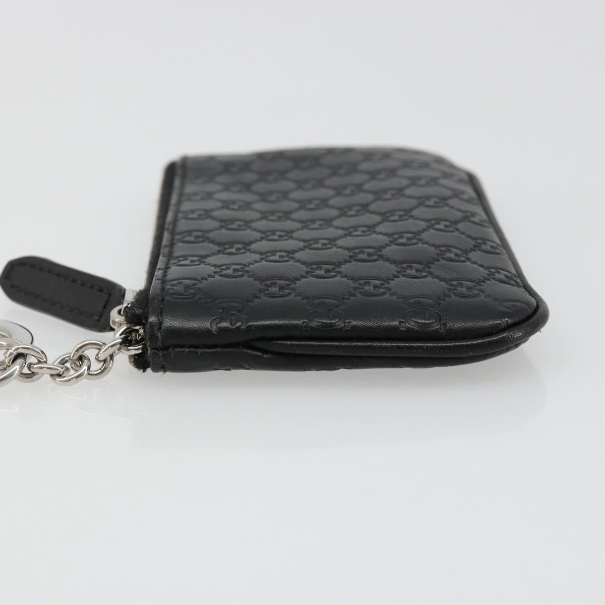 GUCCI Micro GG Canvas Guccissima Coin Purse Black 544476 Auth 187165A