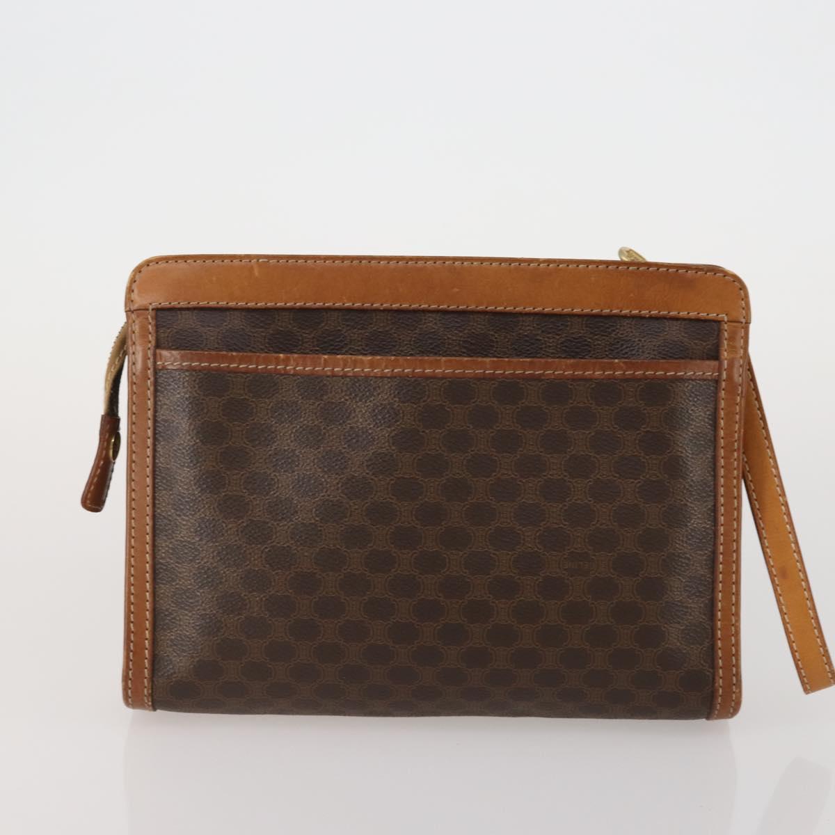 CARTIER Celine Macadam Canvas Bag Leather 3 Set Brown Bordeaux Auth 187170