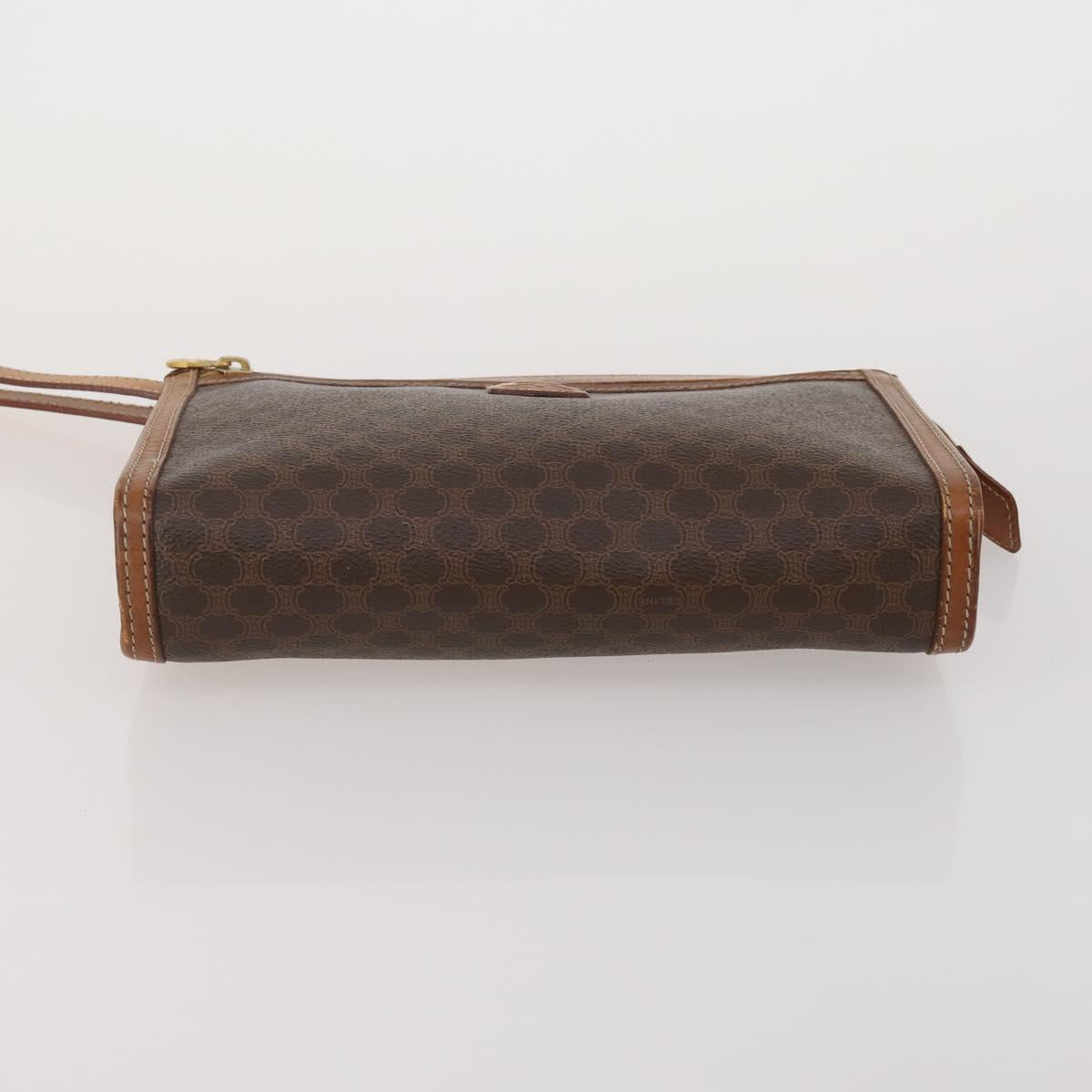 CARTIER Celine Macadam Canvas Bag Leather 3 Set Brown Bordeaux Auth 187170