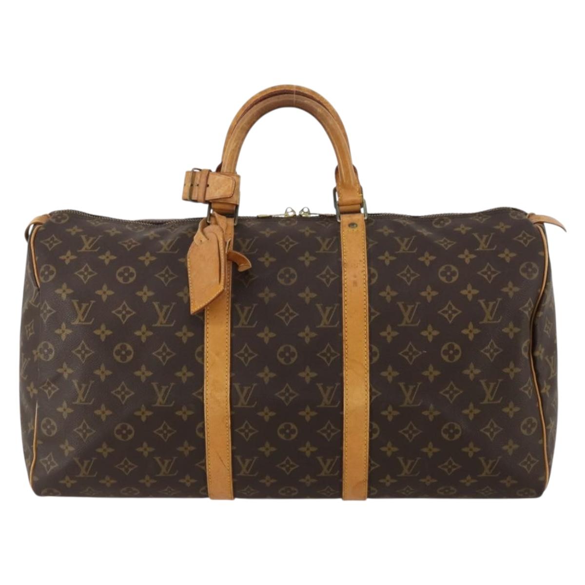 LOUIS VUITTON Monogram Keepall 50 Boston Bag M41426 LV Auth 187171