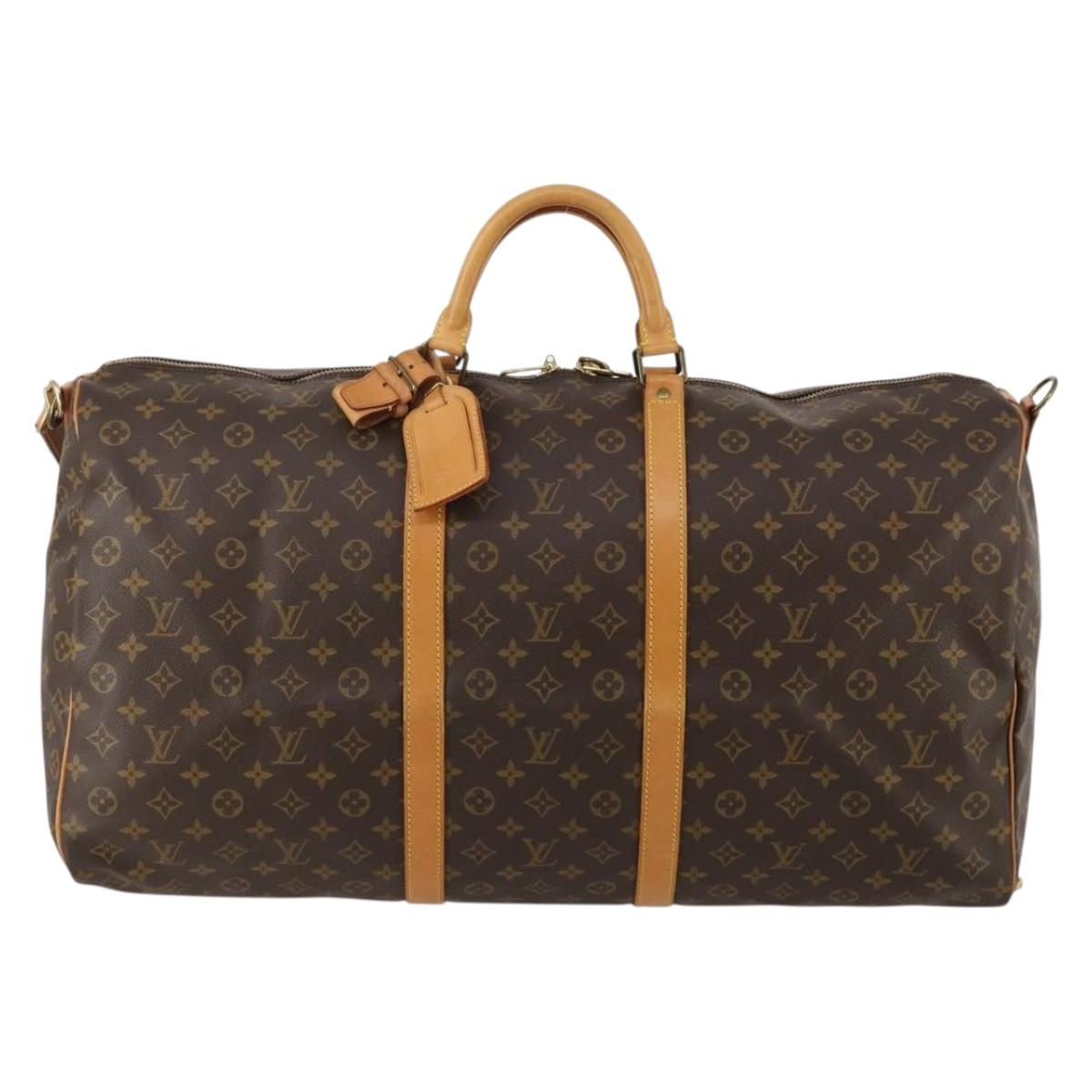 LOUIS VUITTON Monogram Keepall Bandouliere 60 Boston Bag M41412 LV Auth 187173V