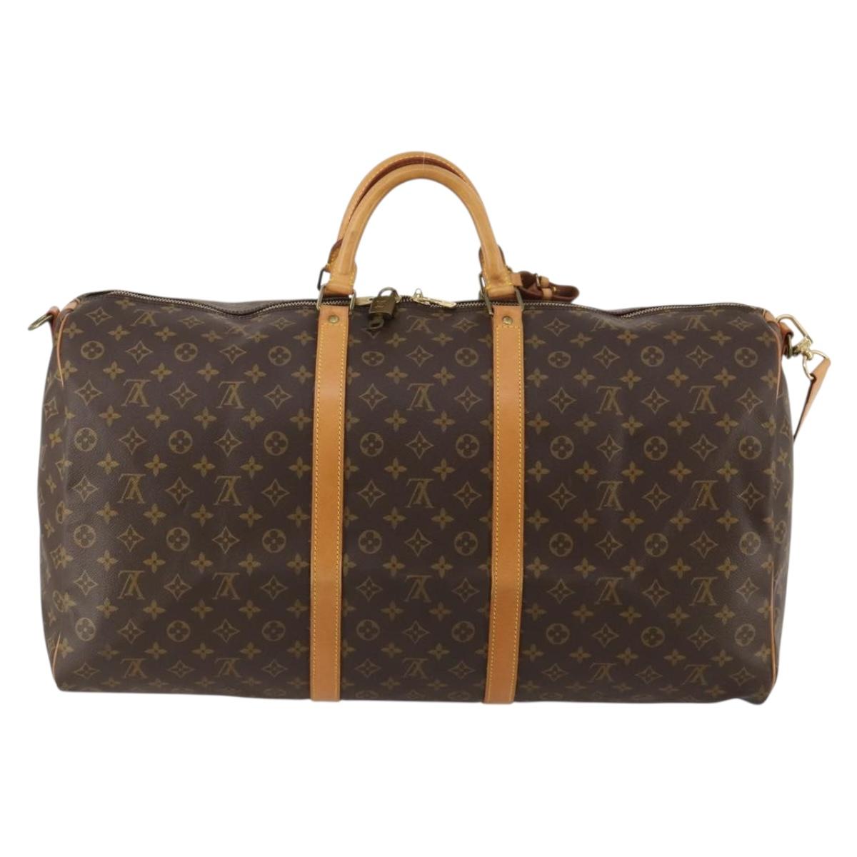 LOUIS VUITTON Monogram Keepall Bandouliere 60 Boston Bag M41412 LV Auth 187173V