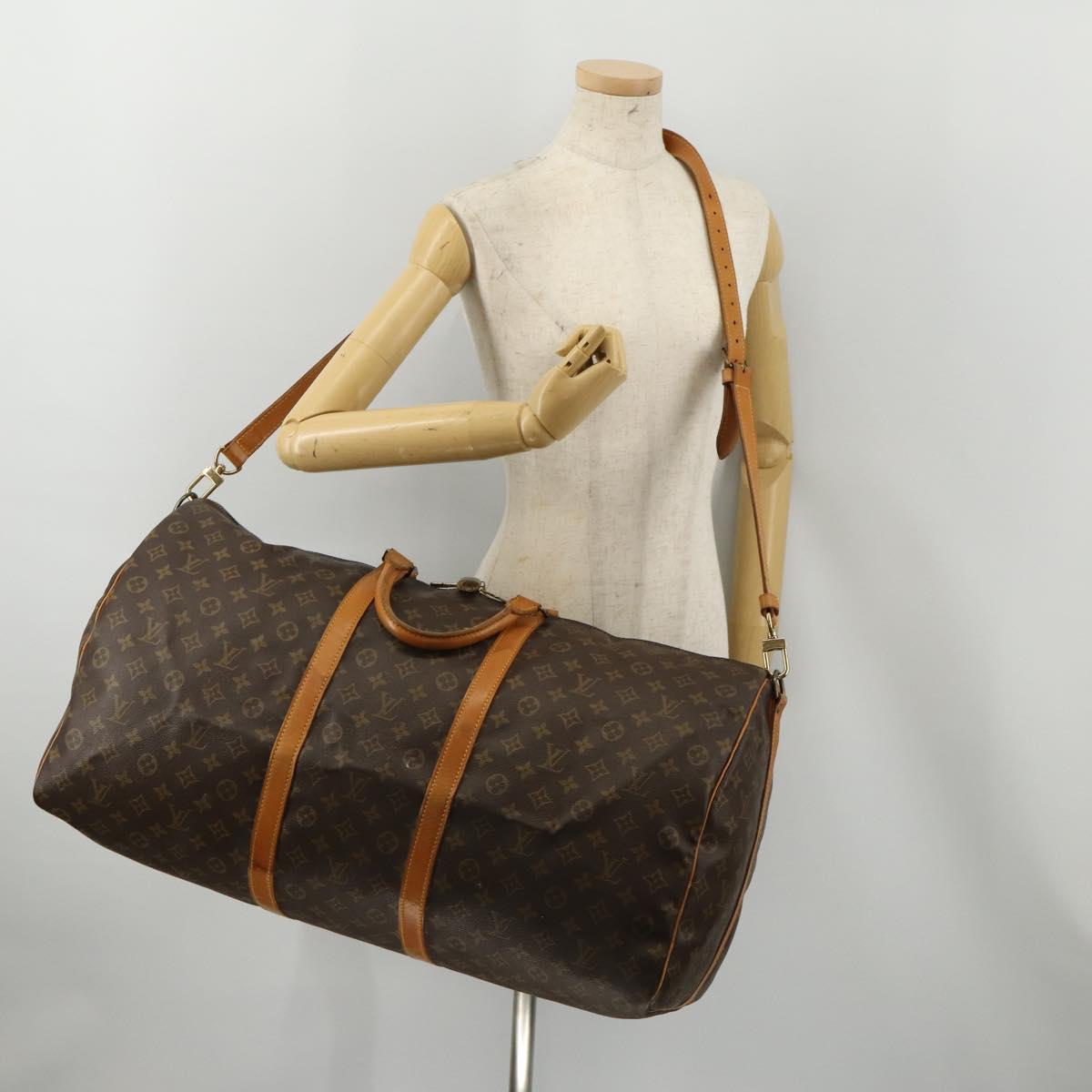 LOUIS VUITTON Monogram Keepall Bandouliere 60 Boston Bag M41412 LV Auth 187174V