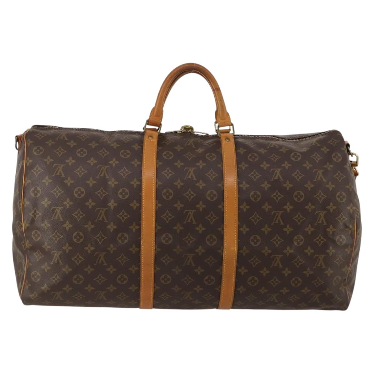 LOUIS VUITTON Monogram Keepall Bandouliere 60 Boston Bag M41412 LV Auth 187174V