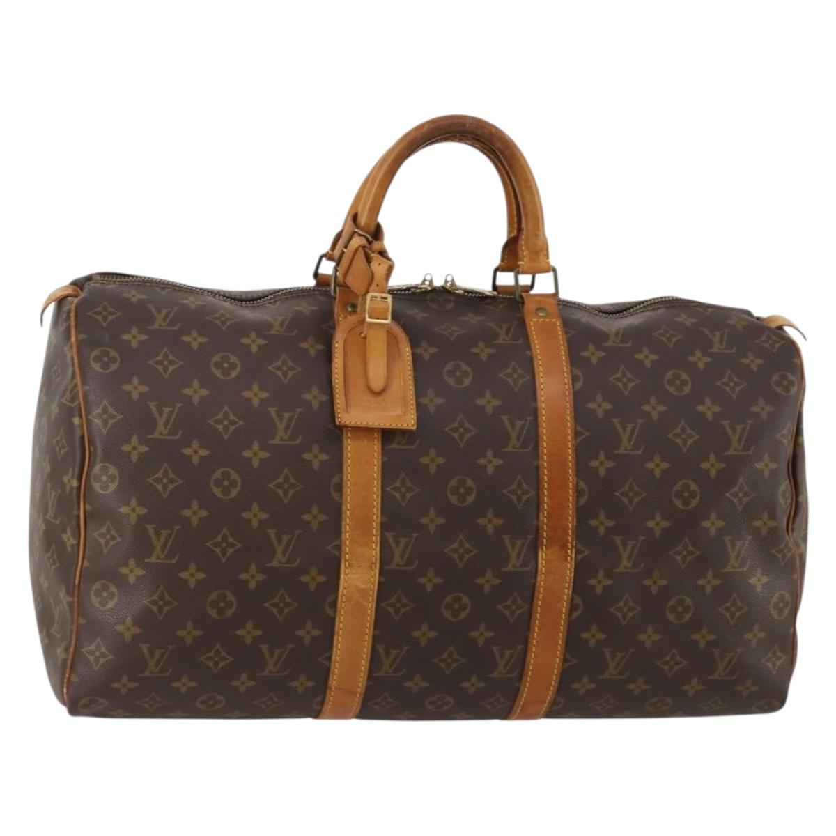LOUIS VUITTON Monogram Keepall 50 Boston Bag M41426 LV Auth 187175