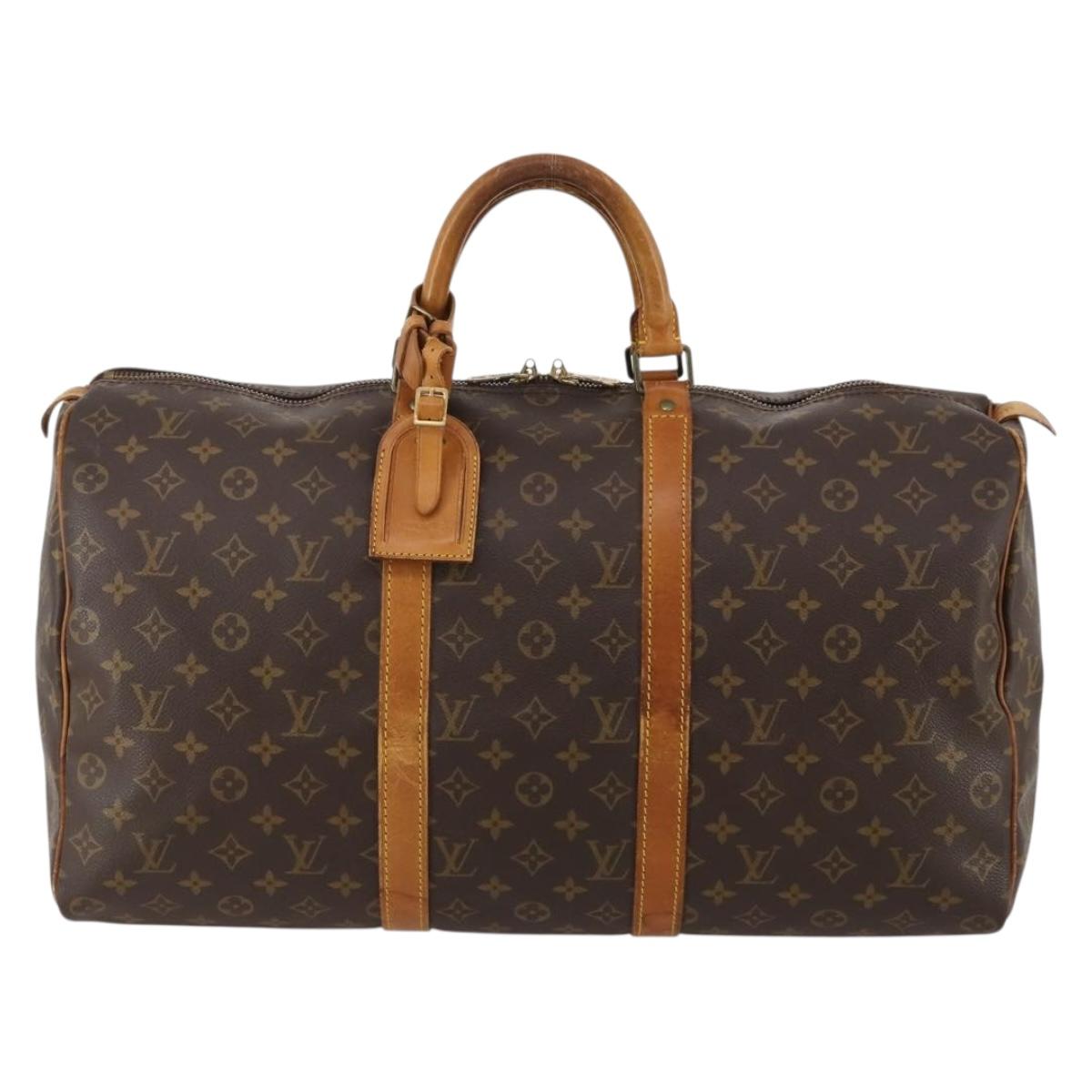 LOUIS VUITTON Monogram Keepall 50 Boston Bag M41426 LV Auth 187175