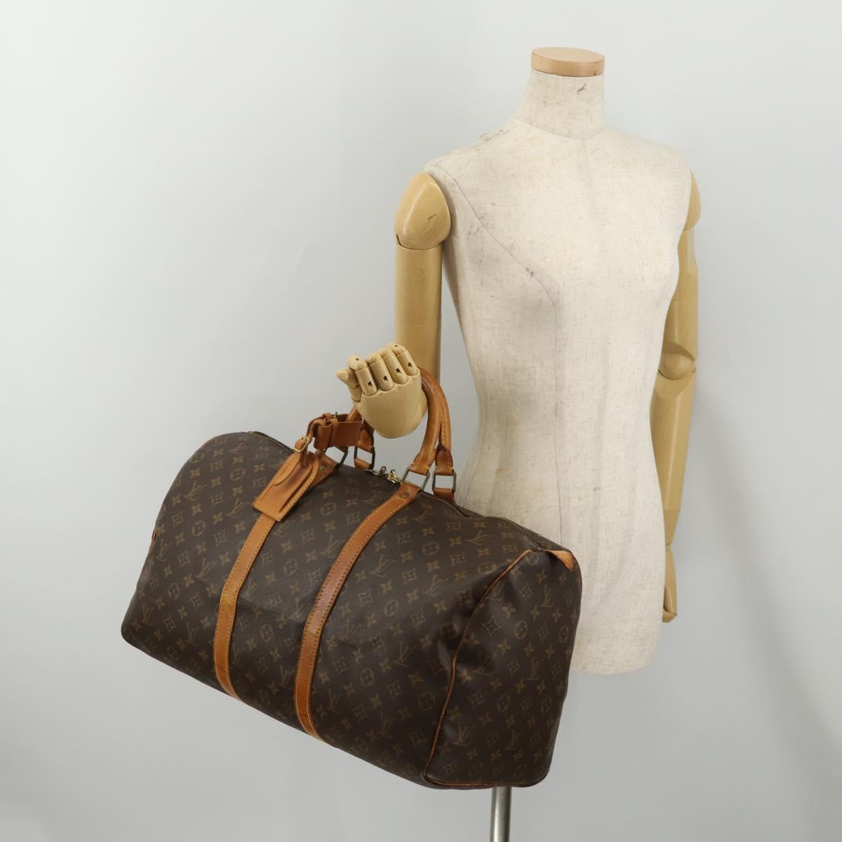 LOUIS VUITTON Monogram Keepall 50 Boston Bag M41426 LV Auth 187175