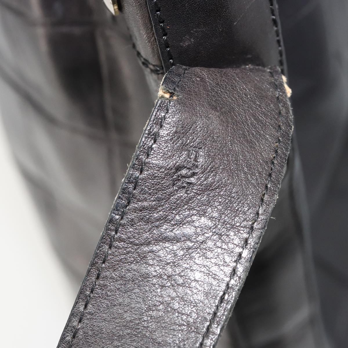 CELINE Purse Shoulder Bag Leather Black Gold Auth 187182
