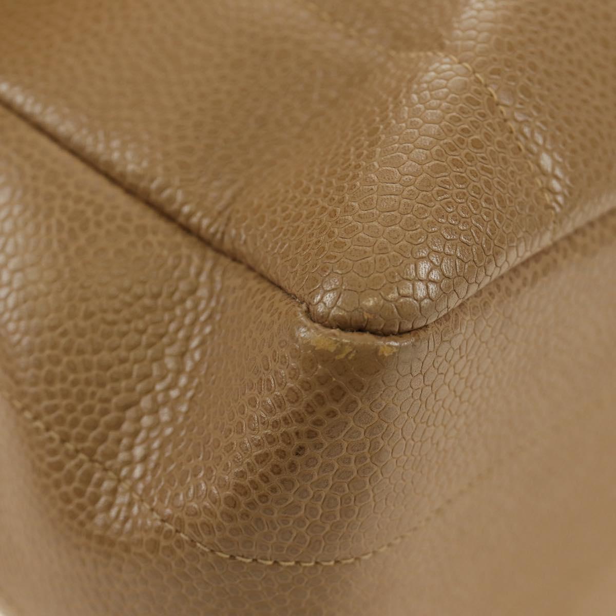 CHANEL Mademoiselle Chain Shoulder Bag Caviar Skin Brown Gold CC Auth 187186SAV
