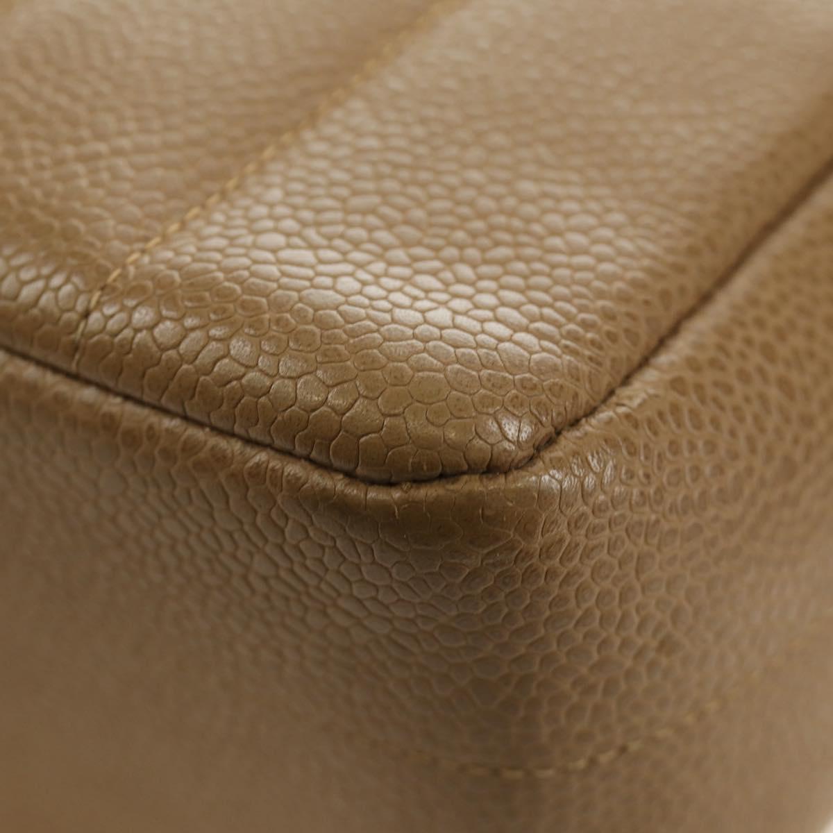 CHANEL Mademoiselle Chain Shoulder Bag Caviar Skin Brown Gold CC Auth 187186SAV