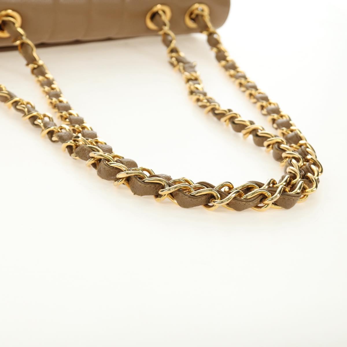 CHANEL Mademoiselle Chain Shoulder Bag Caviar Skin Brown Gold CC Auth 187186SAV