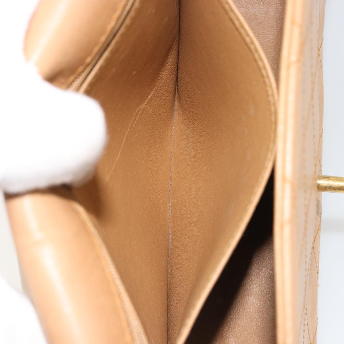 CHANEL Matelasse Shoulder Bag Lamb Skin Beige Gold CC Auth 187187