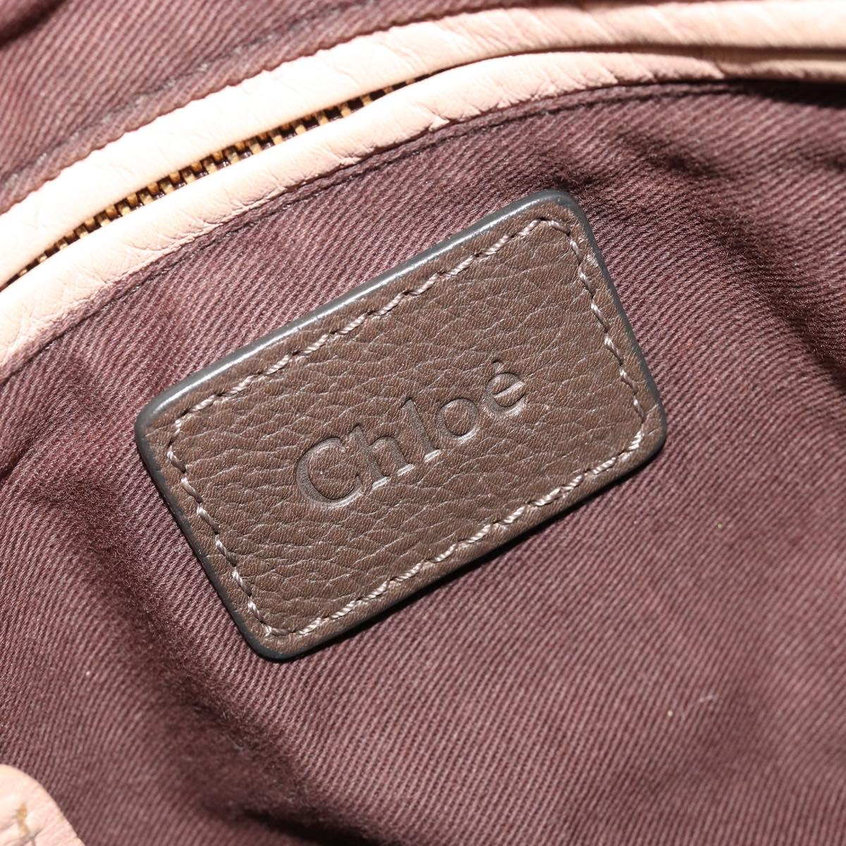 Chloe Paraty Hand Bag Leather 2way Brown Gold Auth 187206A