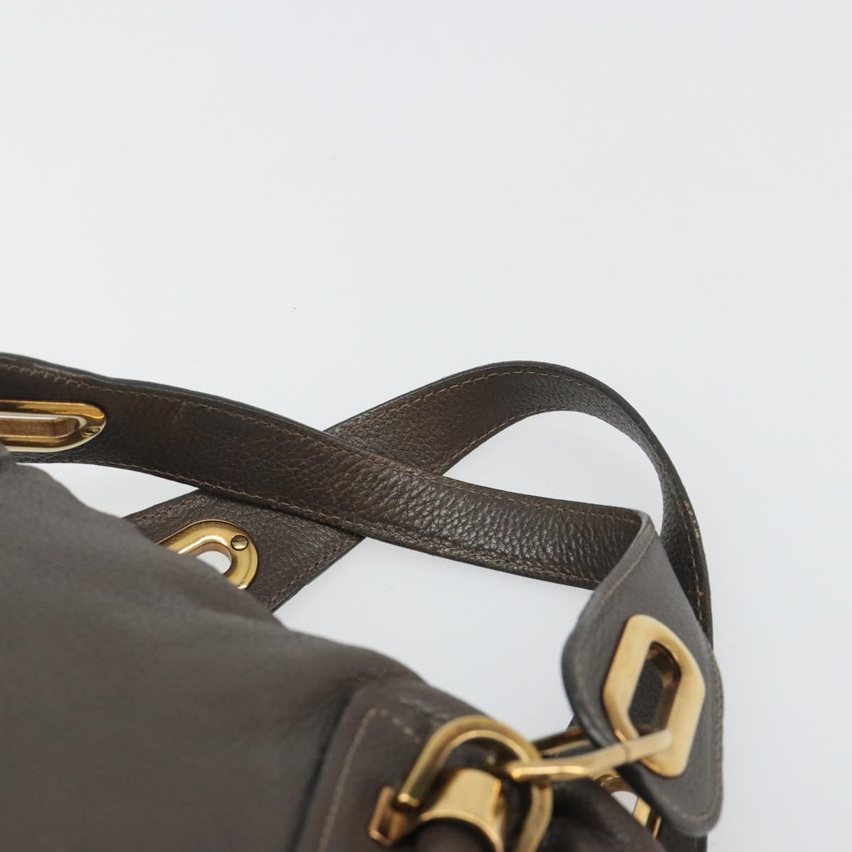Chloe Paraty Hand Bag Leather 2way Brown Gold Auth 187206A