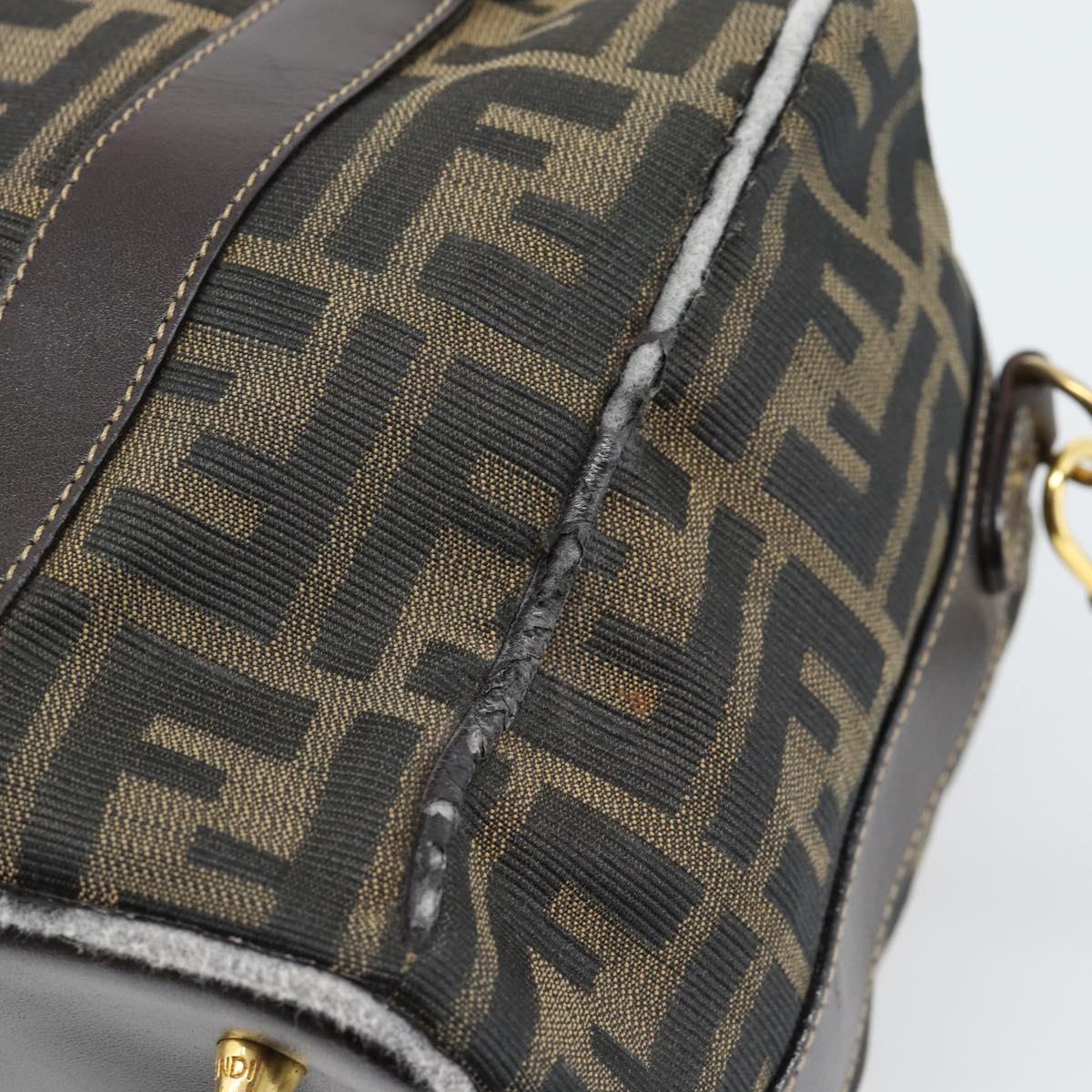 FENDI Zucca Canvas Hand Bag 2way Black Brown Auth 187214