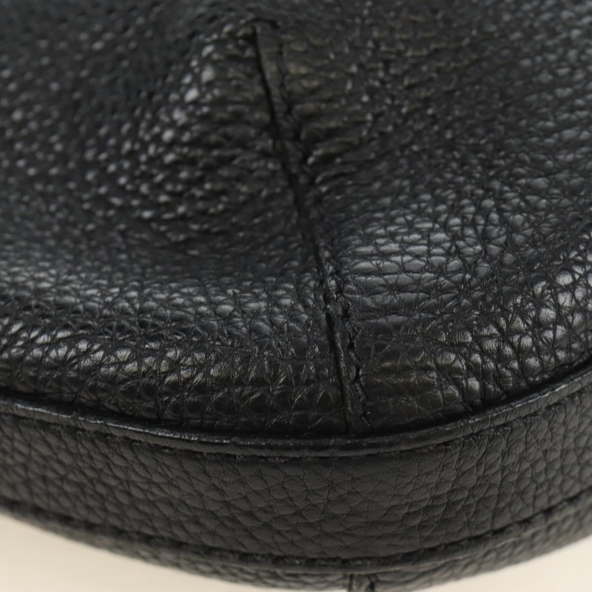 PRADA Shoulder Bag Leather Black Silver Auth 187215SAV
