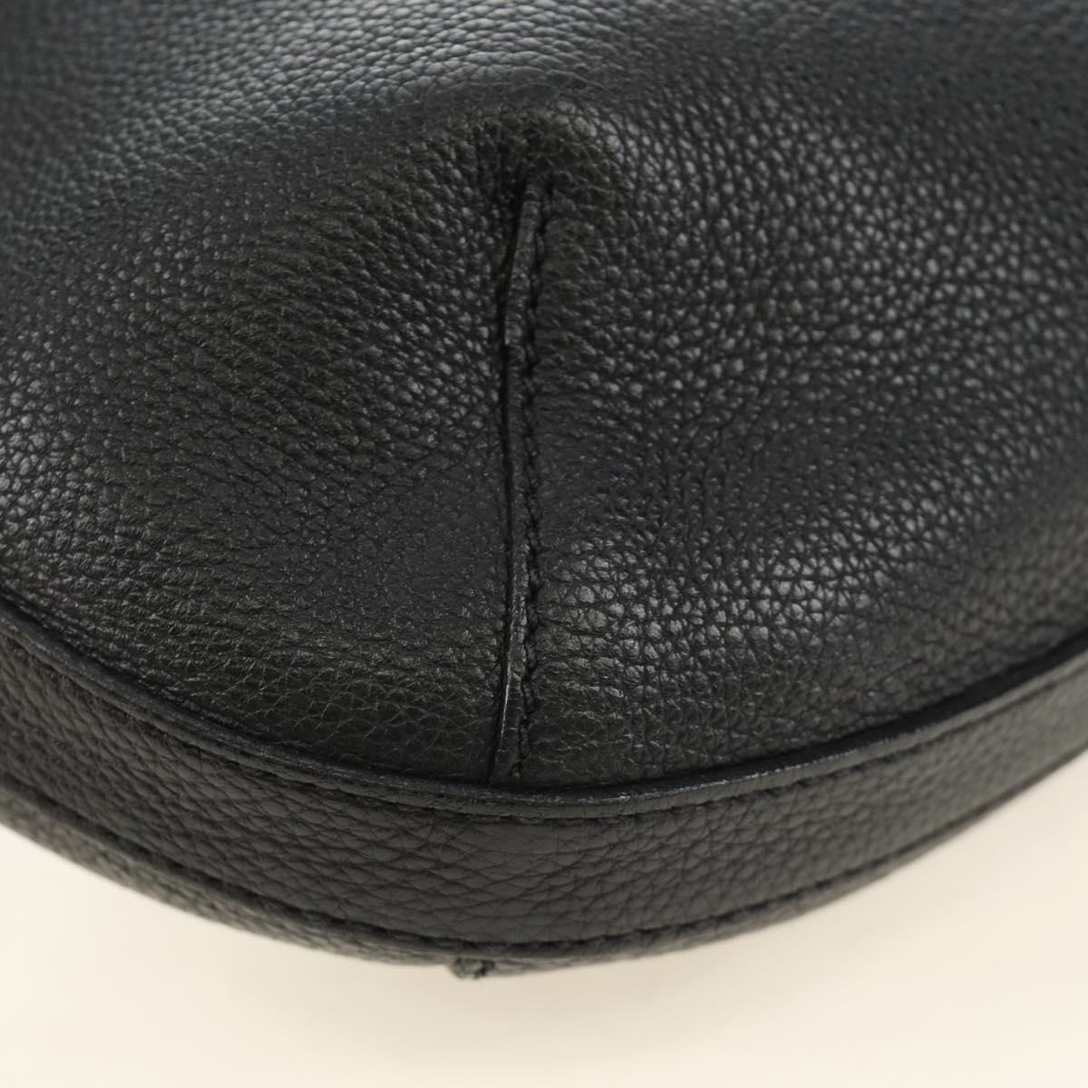 PRADA Shoulder Bag Leather Black Silver Auth 187215SAV