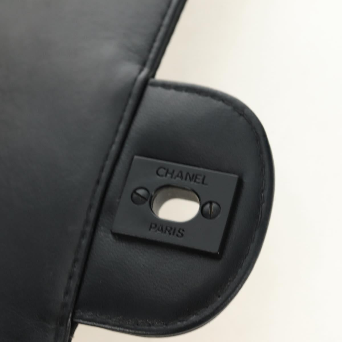CHANEL Choco Bar Chain New Travel Line Bag Canvas Black CC Auth 187224SAV