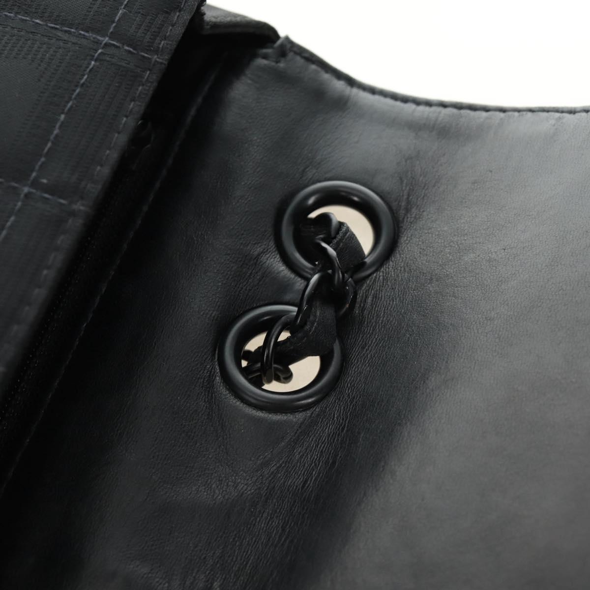 CHANEL Choco Bar Chain New Travel Line Bag Canvas Black CC Auth 187224SAV