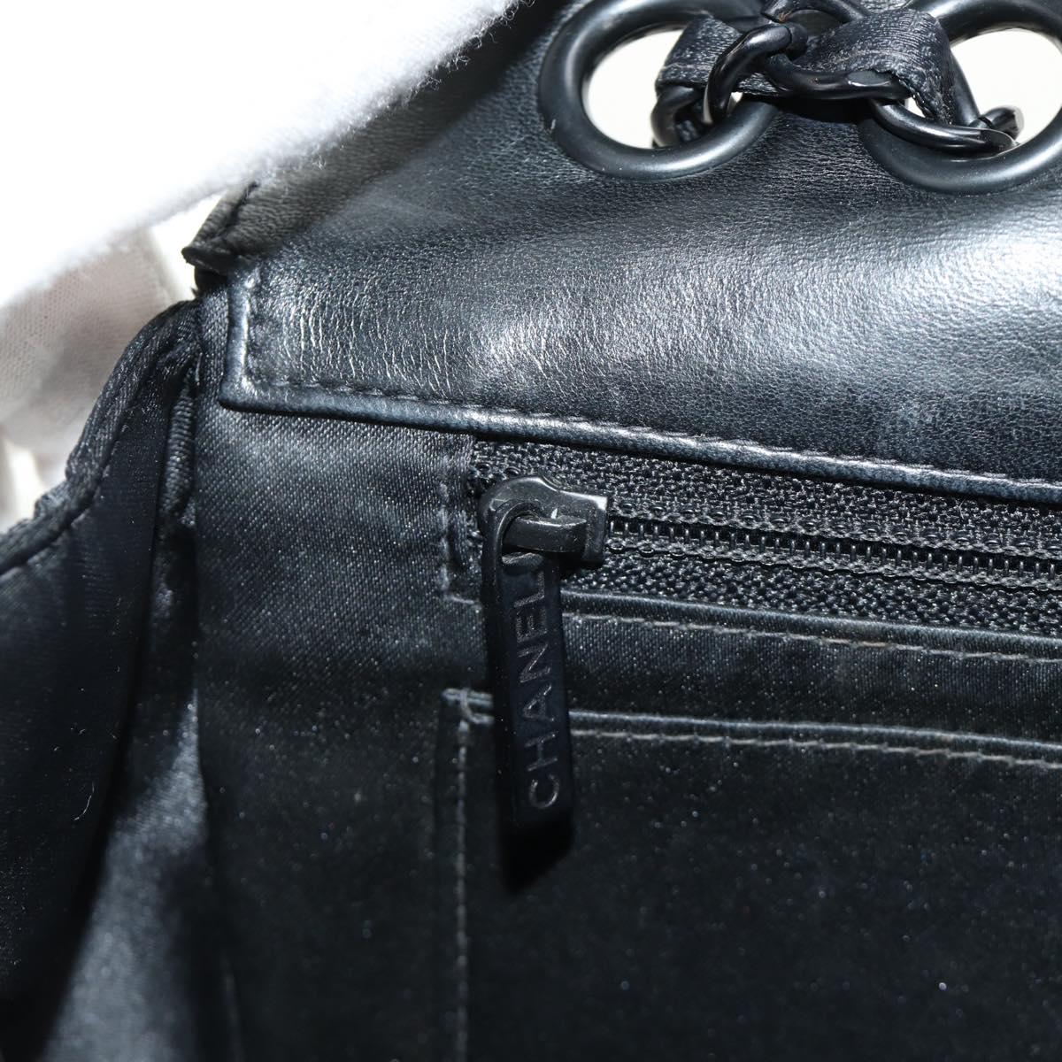 CHANEL Choco Bar Chain New Travel Line Bag Canvas Black CC Auth 187224SAV