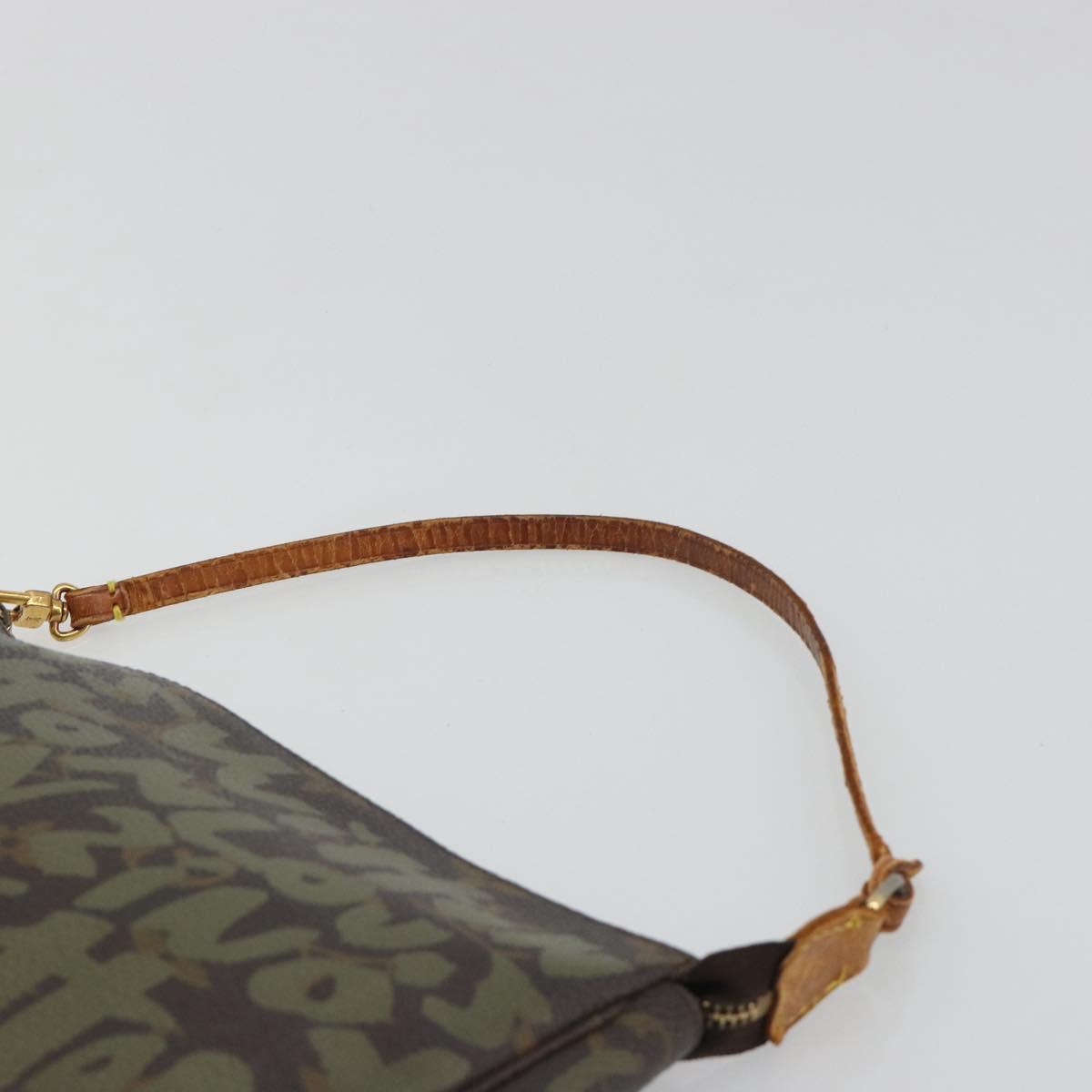 LOUIS VUITTON Monogram Graffiti Pochette Accessoires Khaki M92191 Auth 187250A