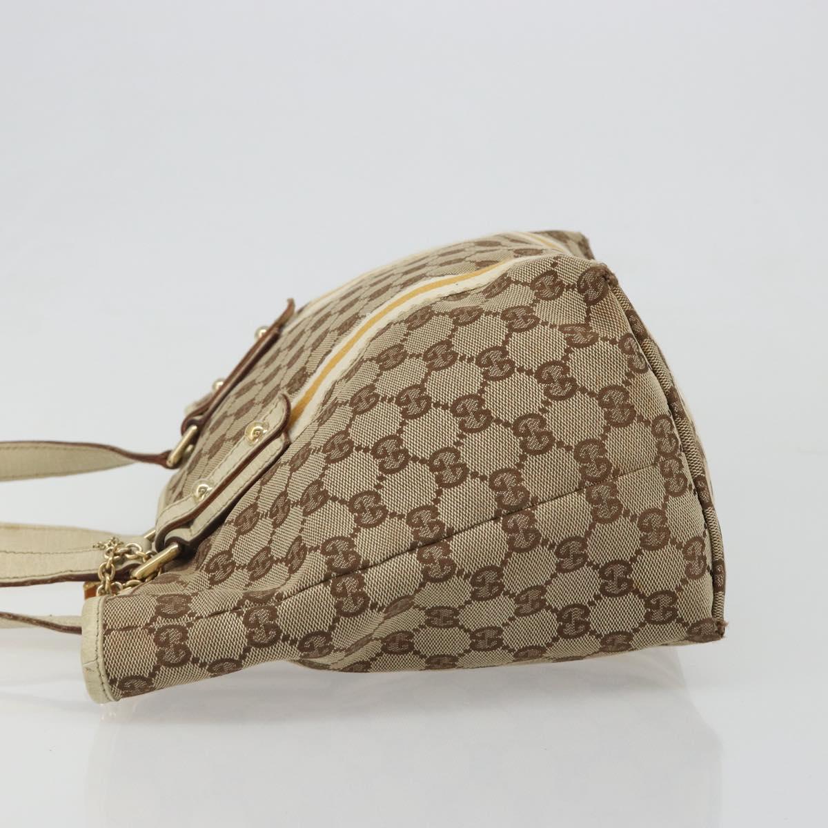 GUCCI GG Canvas Sherry Line Tote Bag Beige Gold 137396 Auth 187252