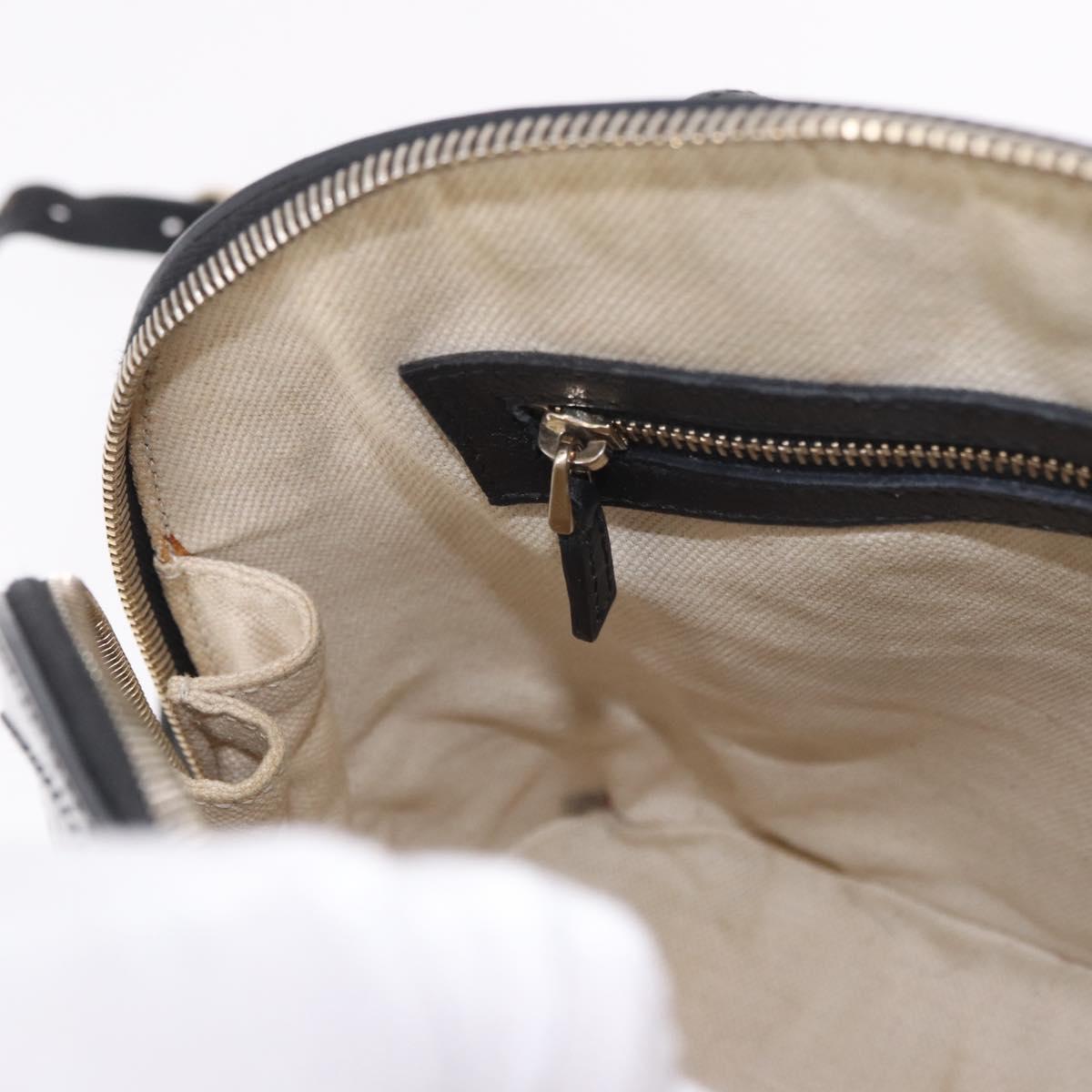 GUCCI Micro GG Canvas Bag Patent Leather 2way Outlet Black 309617 Auth 187261
