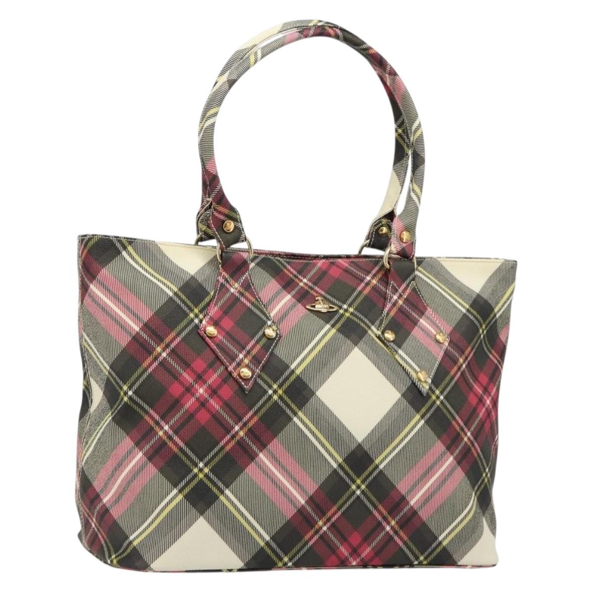 Vivienne Westwood Tote Bag PVC Canvas Pink Gold Auth 187266V