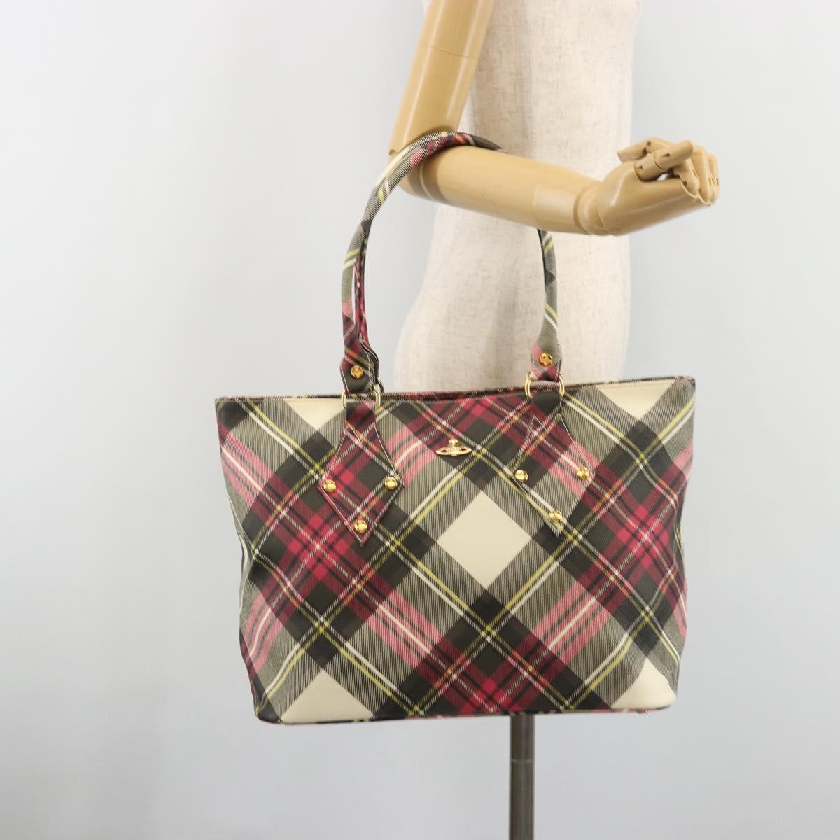 Vivienne Westwood Tote Bag PVC Canvas Pink Gold Auth 187266V