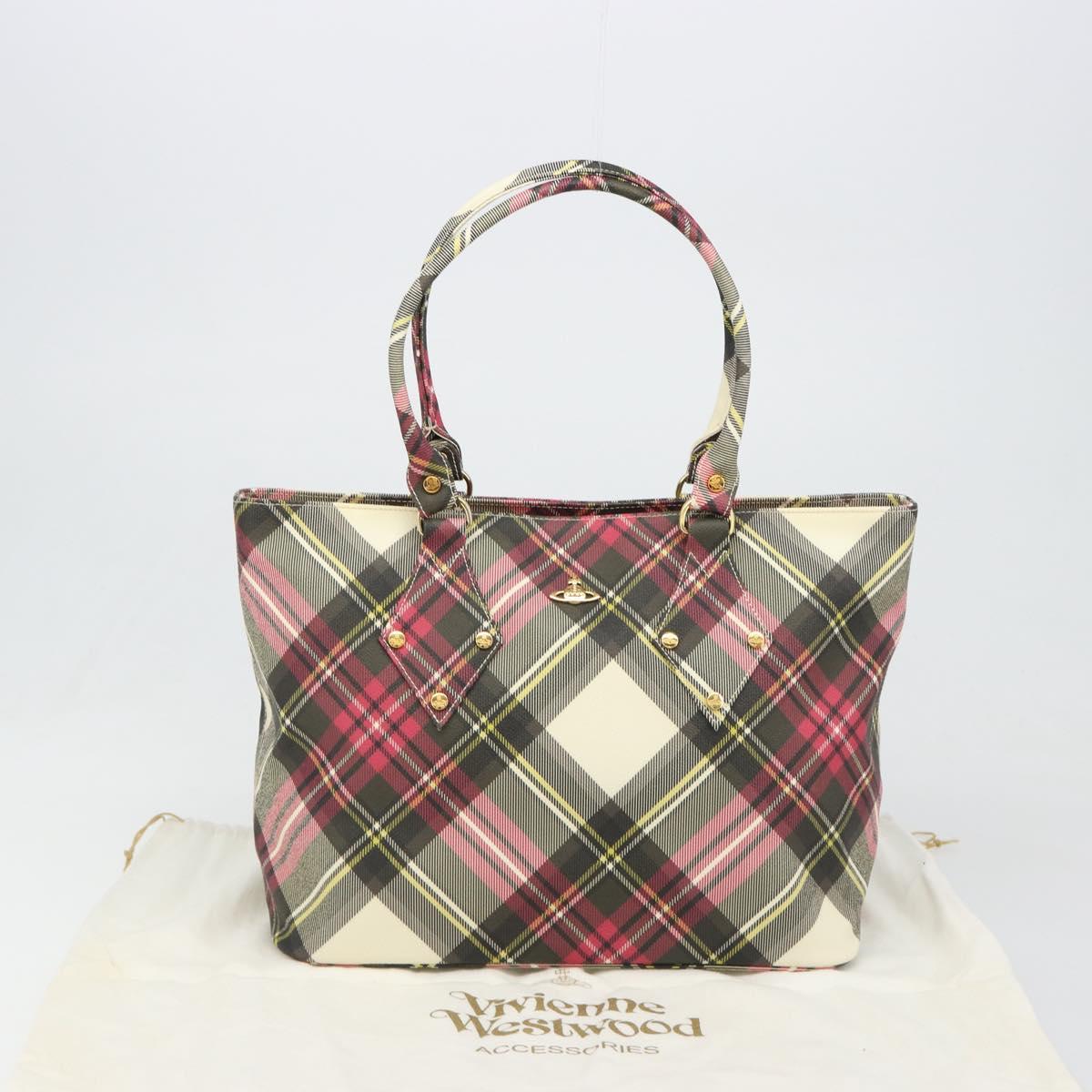 Vivienne Westwood Tote Bag PVC Canvas Pink Gold Auth 187266V
