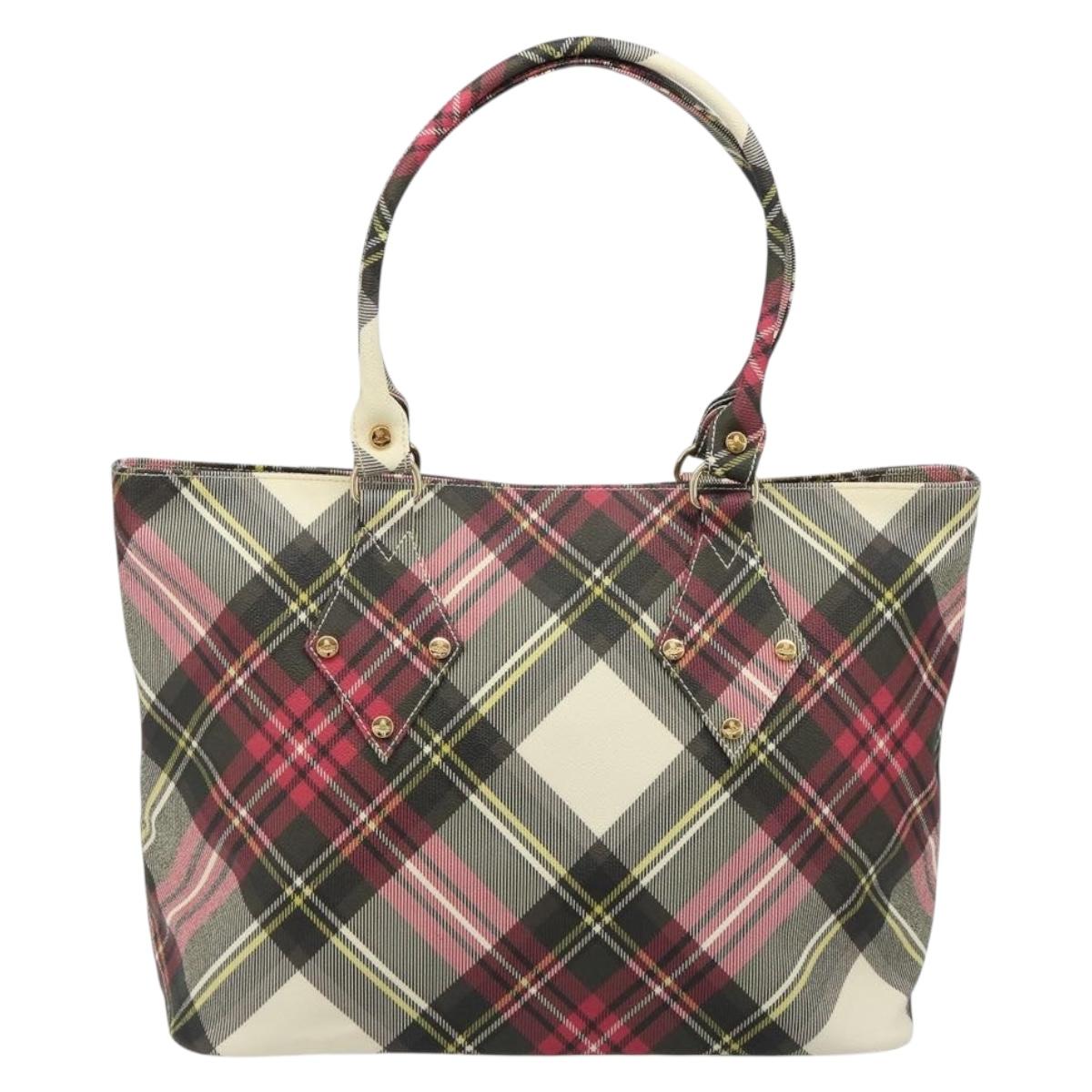 Vivienne Westwood Tote Bag PVC Canvas Pink Gold Auth 187266V