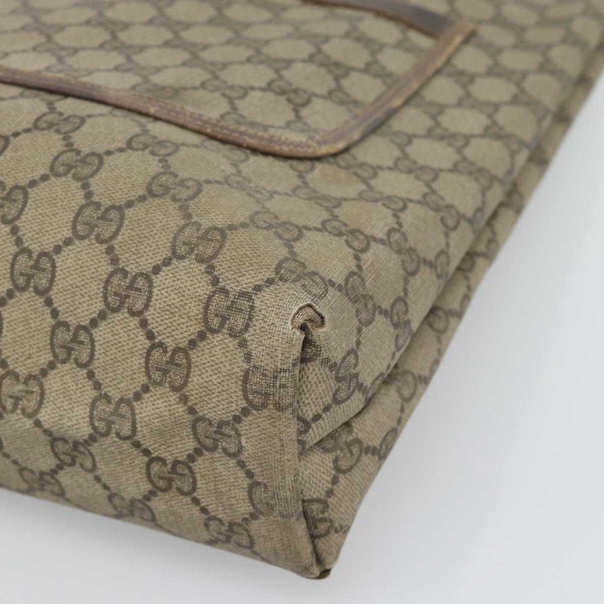 GUCCI GG Supreme Web Sherry Line Tote Bag PVC Beige Gold 378 02 003 Auth 187267