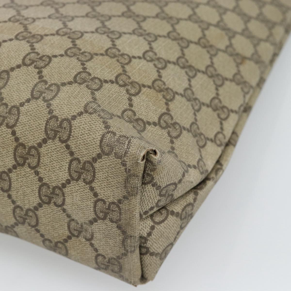 GUCCI GG Supreme Web Sherry Line Tote Bag PVC Beige Gold 378 02 003 Auth 187267