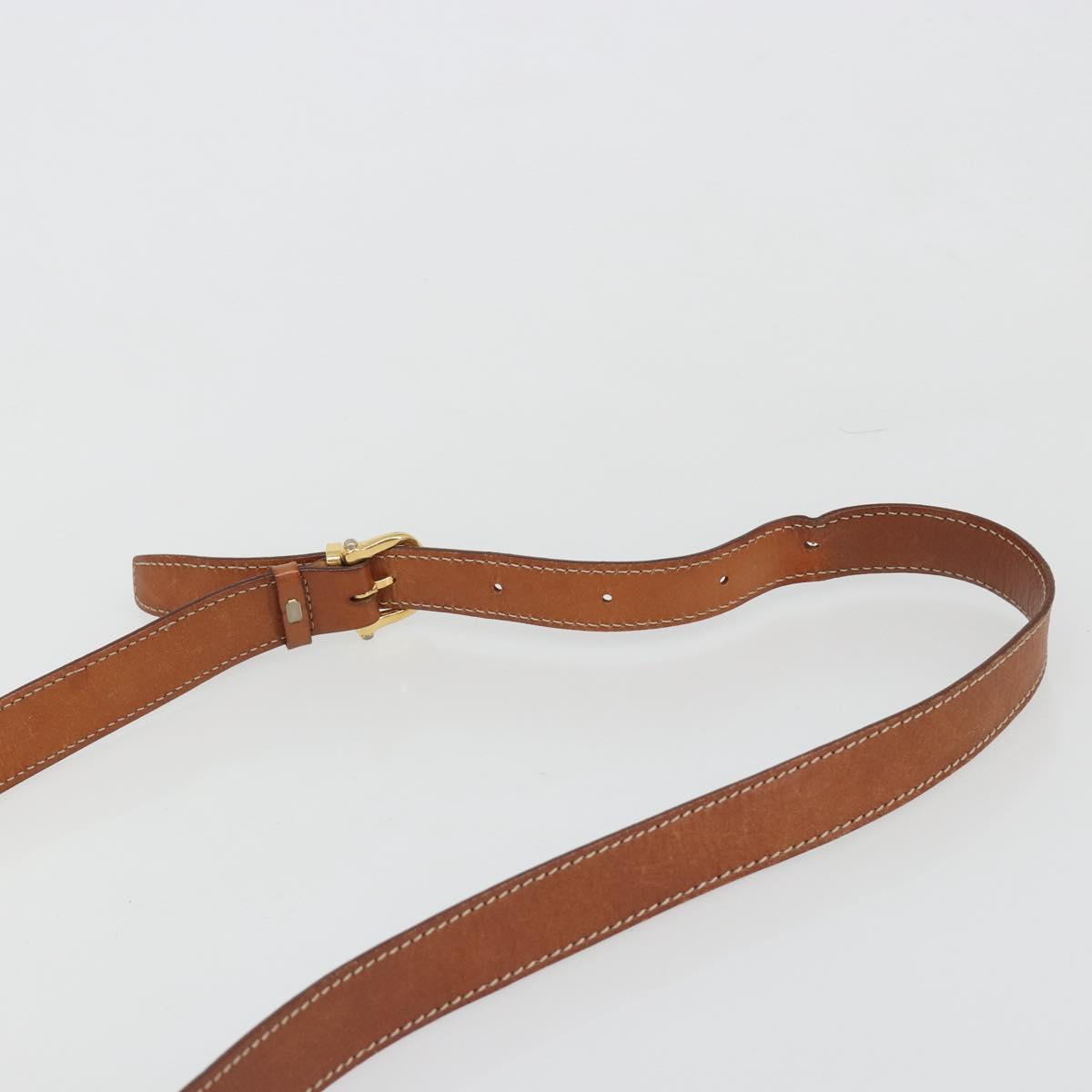 CELINE Macadam Canvas Shoulder Bag PVC Leather Black Gold Auth 187268