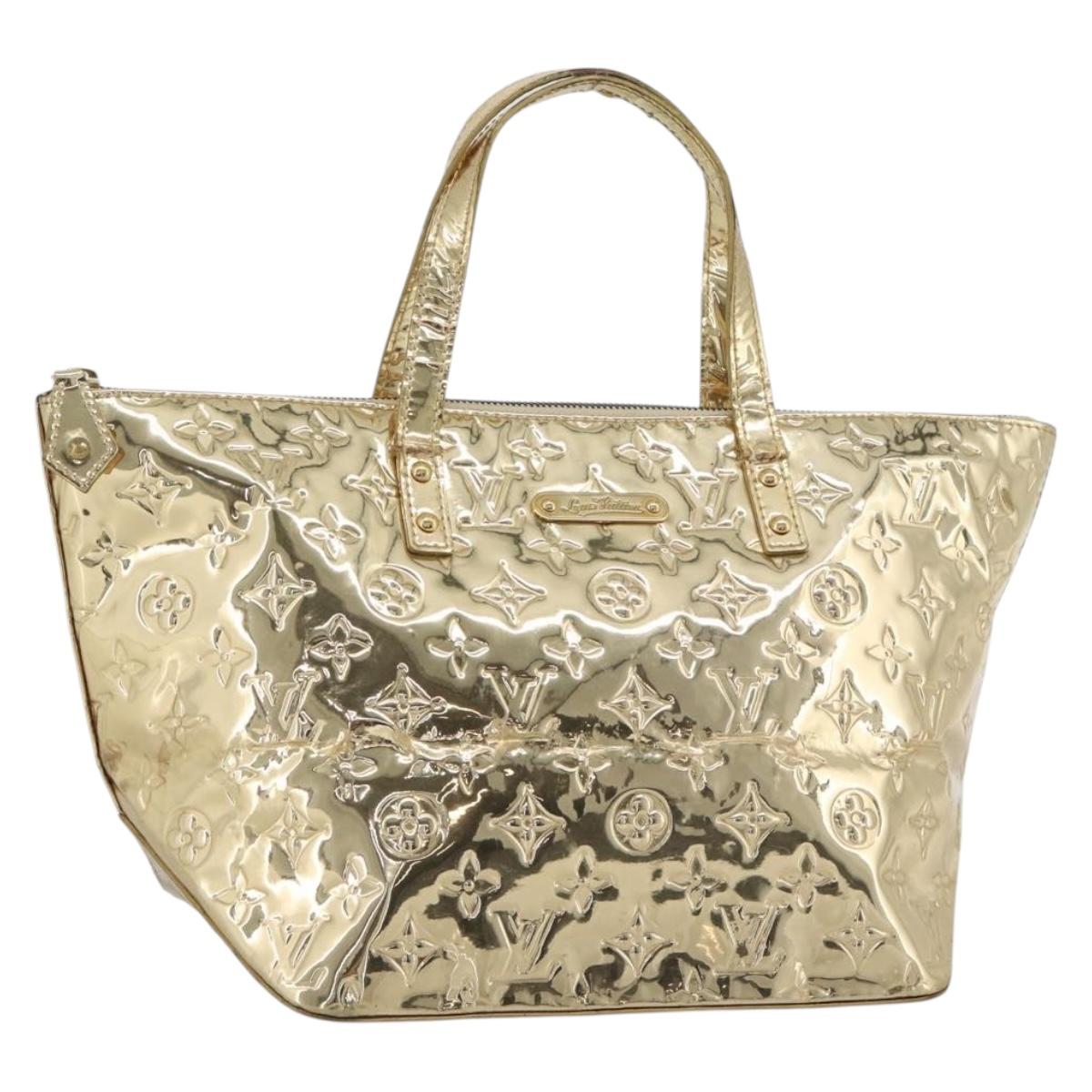 LOUIS VUITTON Monogram Miroir Bellevue GM Hand Bag Gold LV Auth 187271