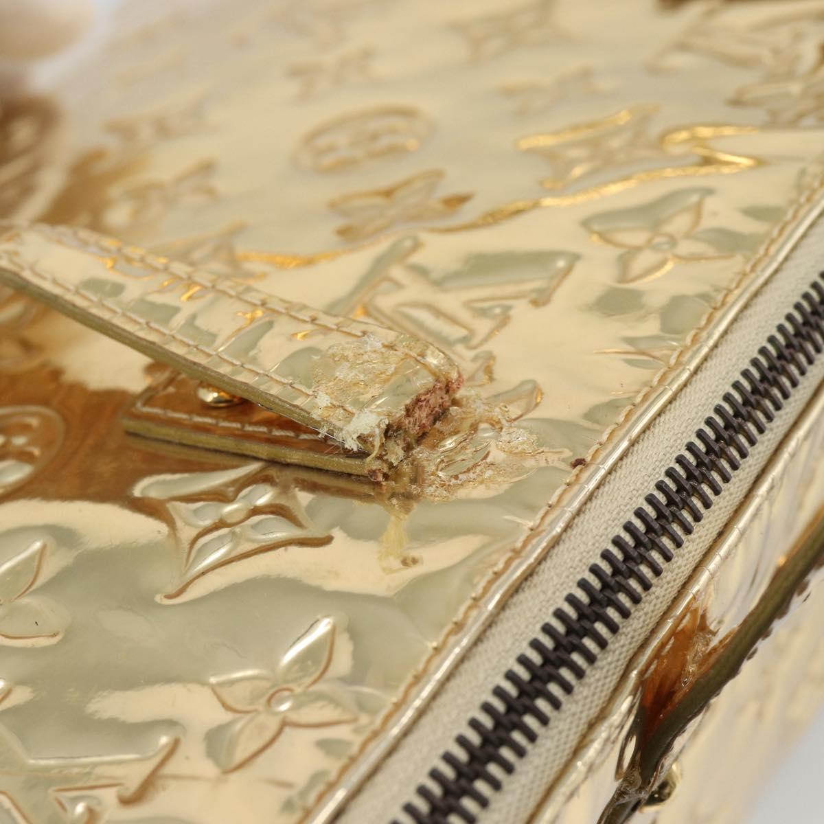 LOUIS VUITTON Monogram Miroir Bellevue GM Hand Bag Gold LV Auth 187271
