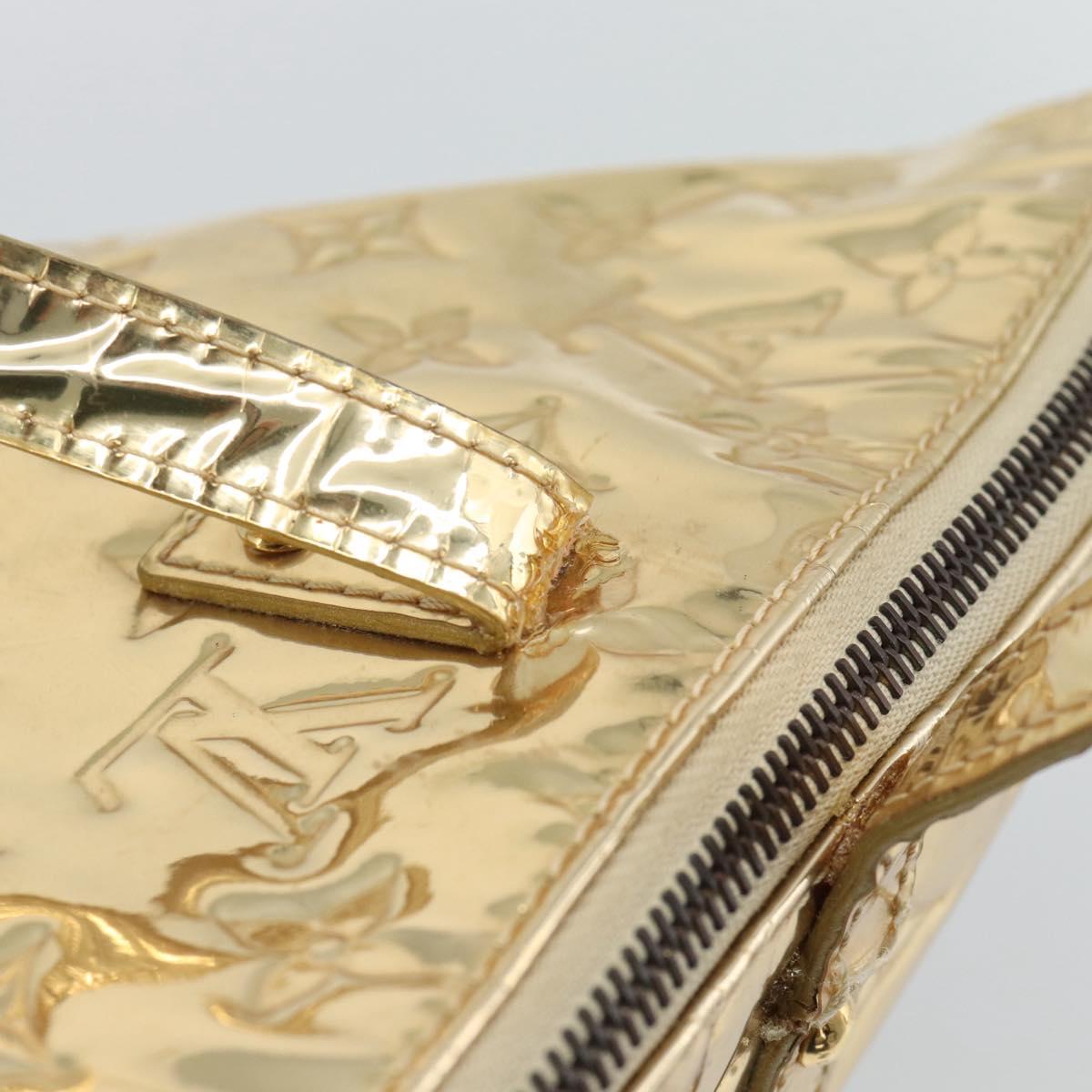 LOUIS VUITTON Monogram Miroir Bellevue GM Hand Bag Gold LV Auth 187271