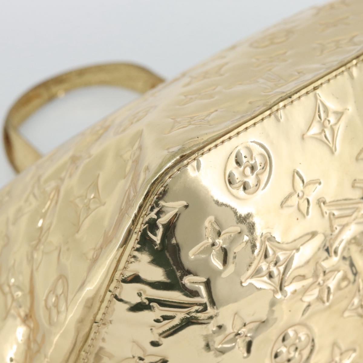 LOUIS VUITTON Monogram Miroir Bellevue GM Hand Bag Gold LV Auth 187271