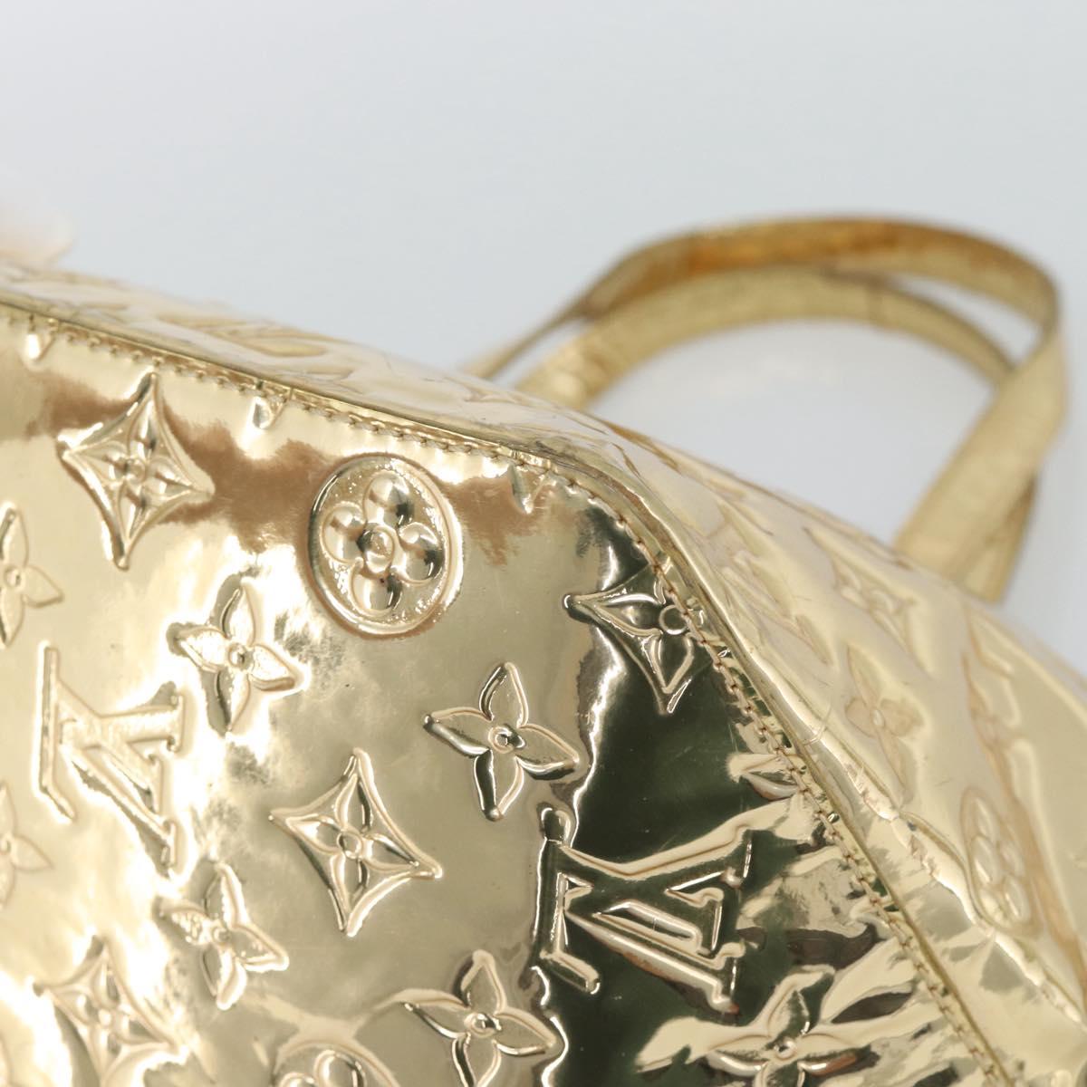 LOUIS VUITTON Monogram Miroir Bellevue GM Hand Bag Gold LV Auth 187271