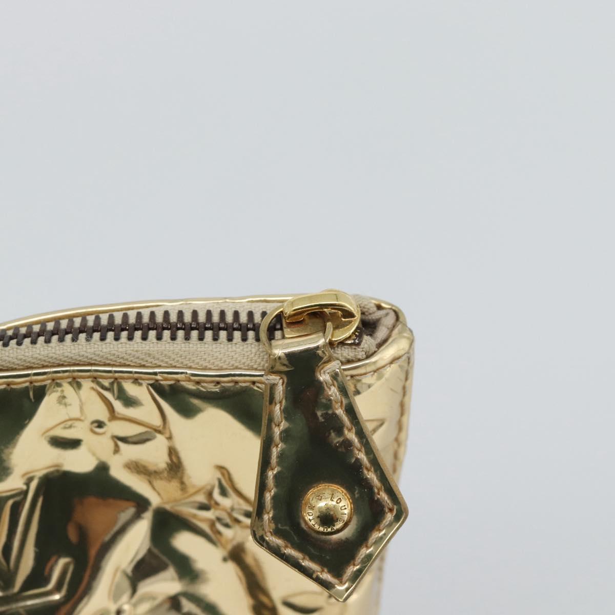LOUIS VUITTON Monogram Miroir Bellevue GM Hand Bag Gold LV Auth 187271