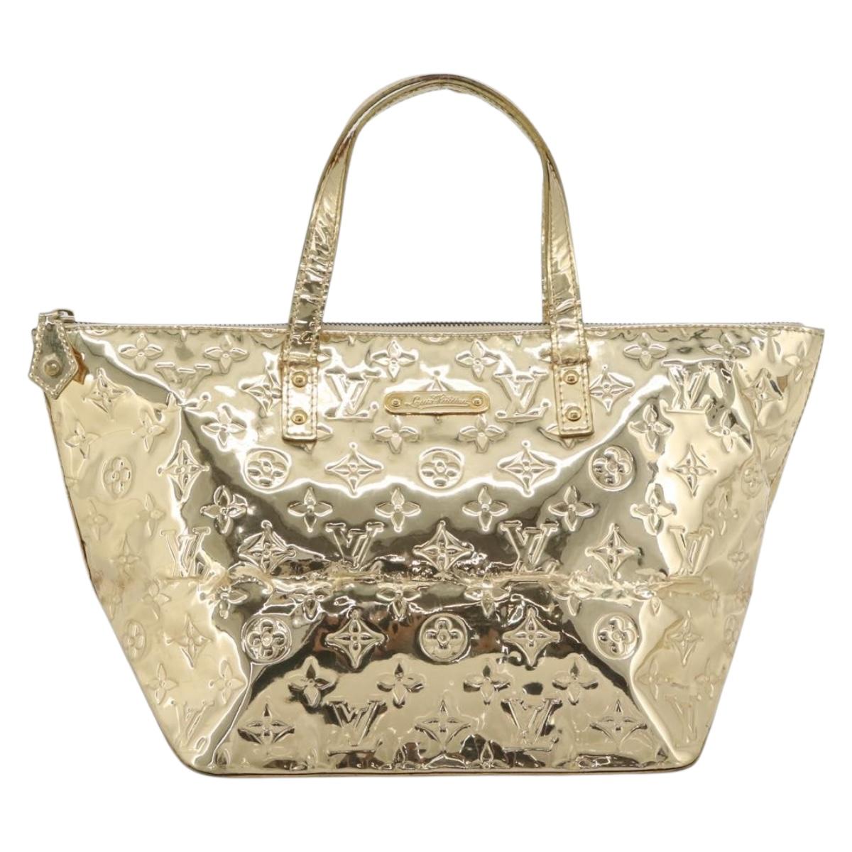 LOUIS VUITTON Monogram Miroir Bellevue GM Hand Bag Gold LV Auth 187271