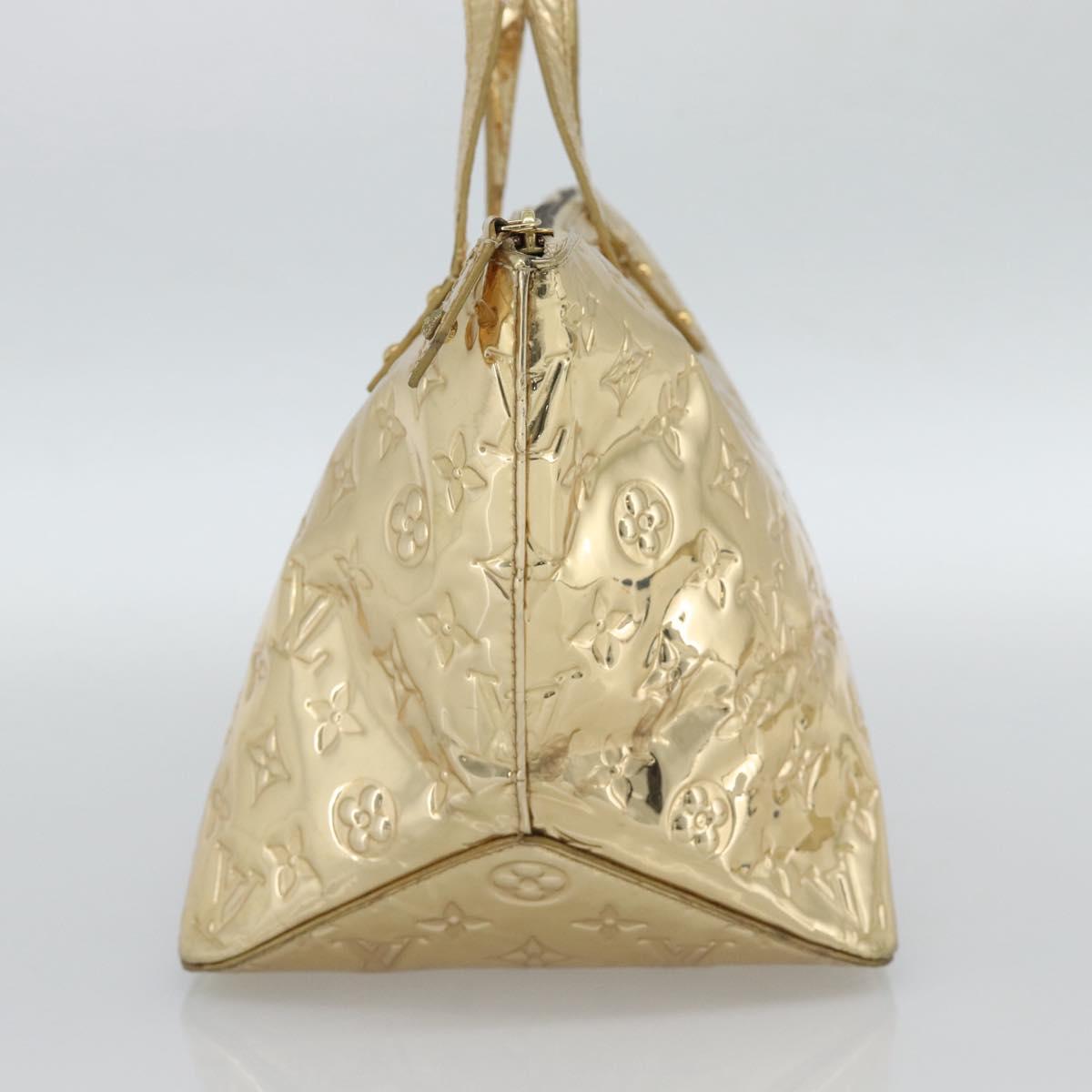LOUIS VUITTON Monogram Miroir Bellevue GM Hand Bag Gold LV Auth 187271