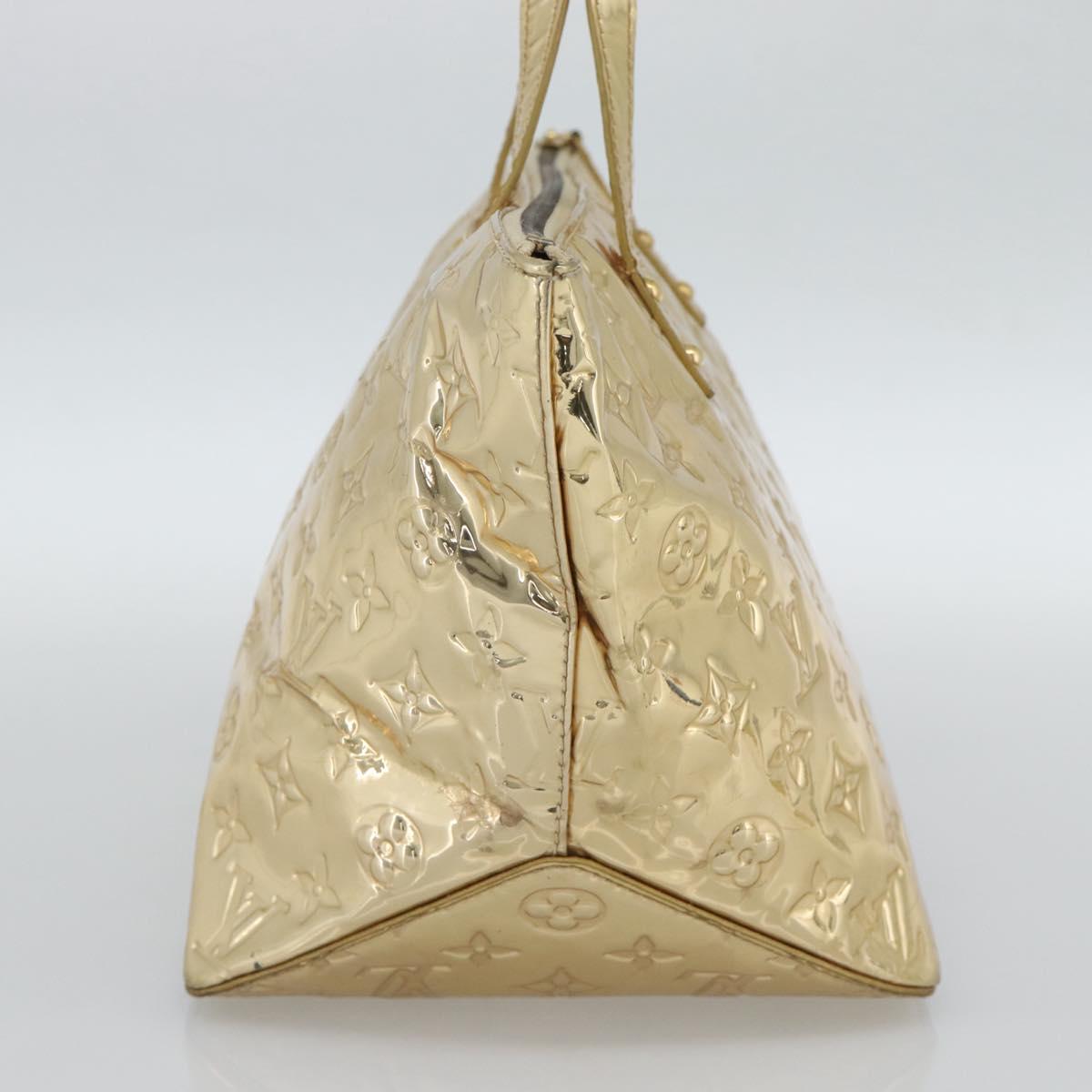 LOUIS VUITTON Monogram Miroir Bellevue GM Hand Bag Gold LV Auth 187271