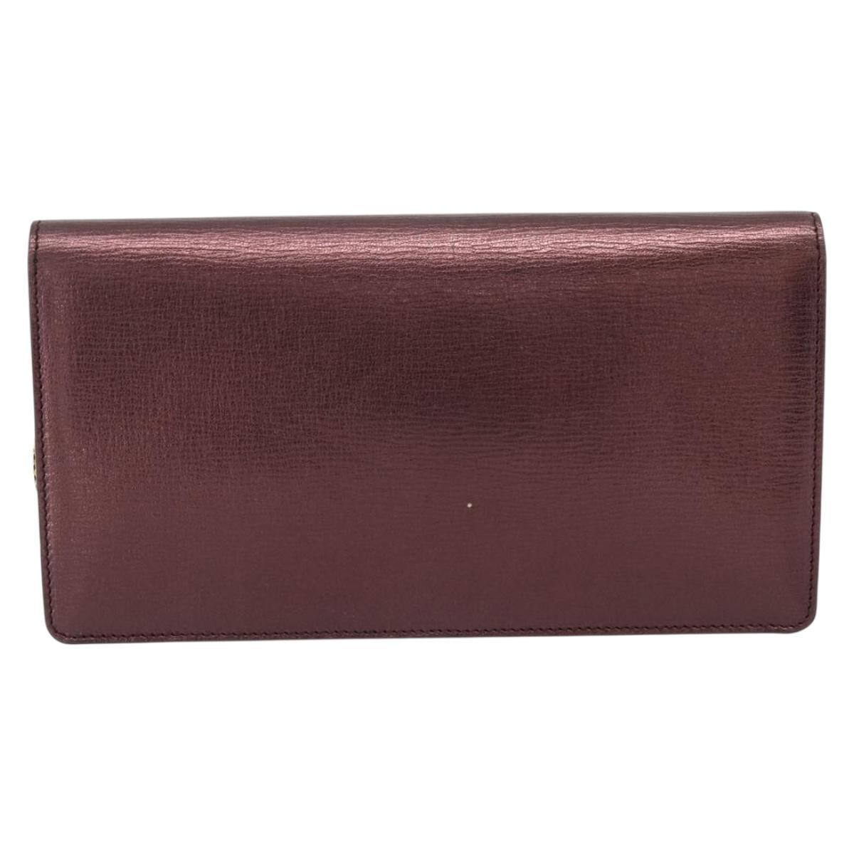 Salvatore Ferragamo Gancini Chain Shoulder Bag Leather Brown Gold Auth 187281V
