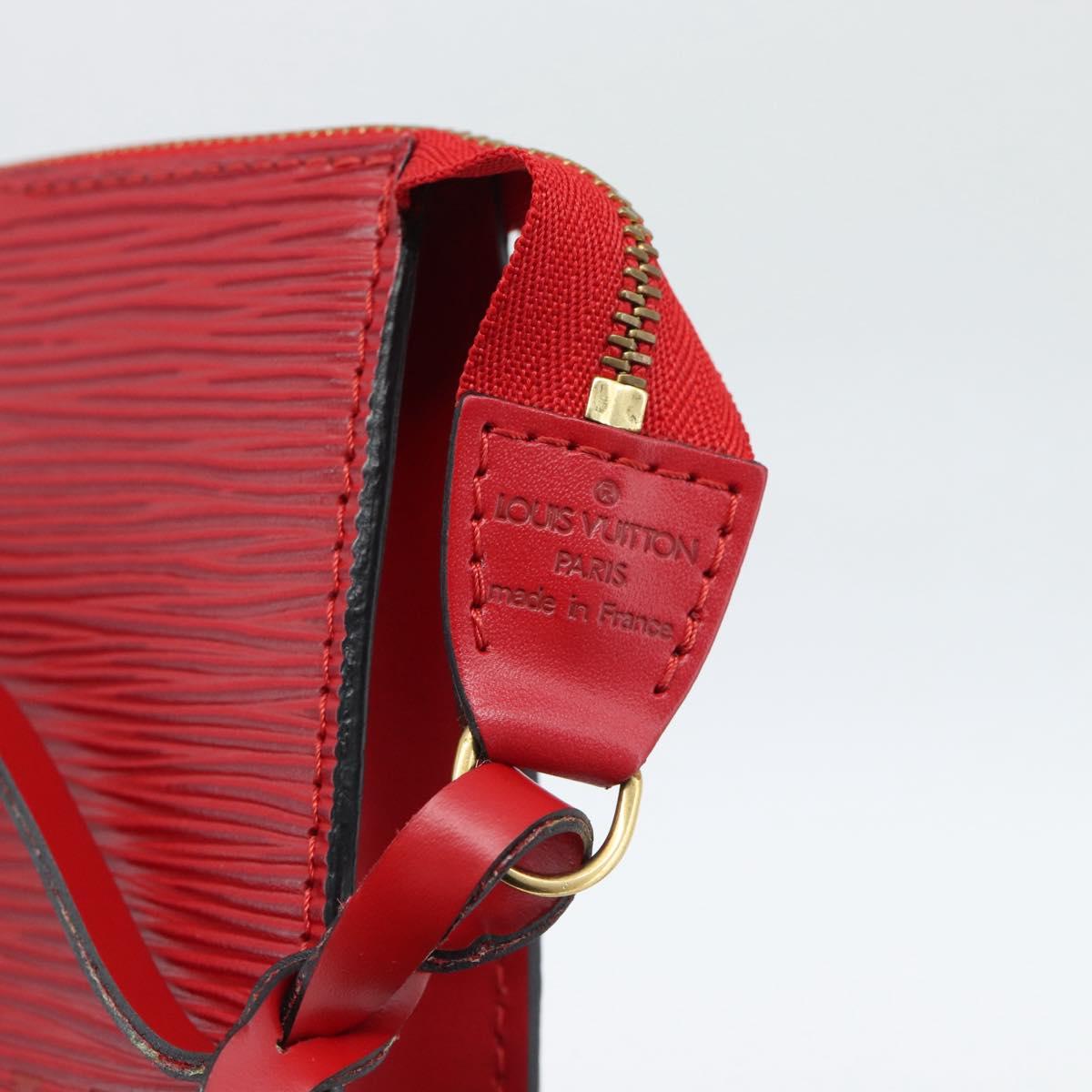 LOUIS VUITTON Epi Pochette Accessoires Pouch Red M52947 LV Auth 187289A