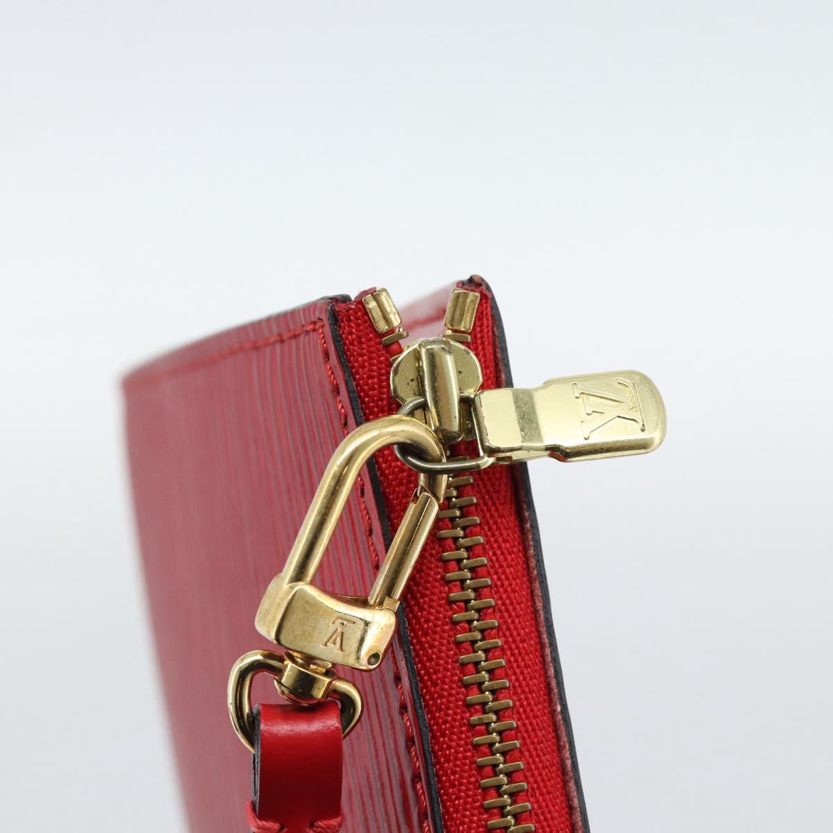 LOUIS VUITTON Epi Pochette Accessoires Pouch Red M52947 LV Auth 187289A