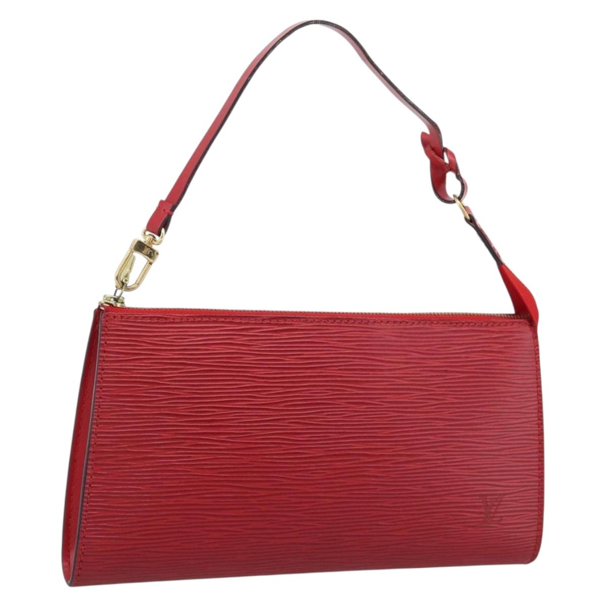 LOUIS VUITTON Epi Pochette Accessoires Pouch Red M52947 LV Auth 187289A