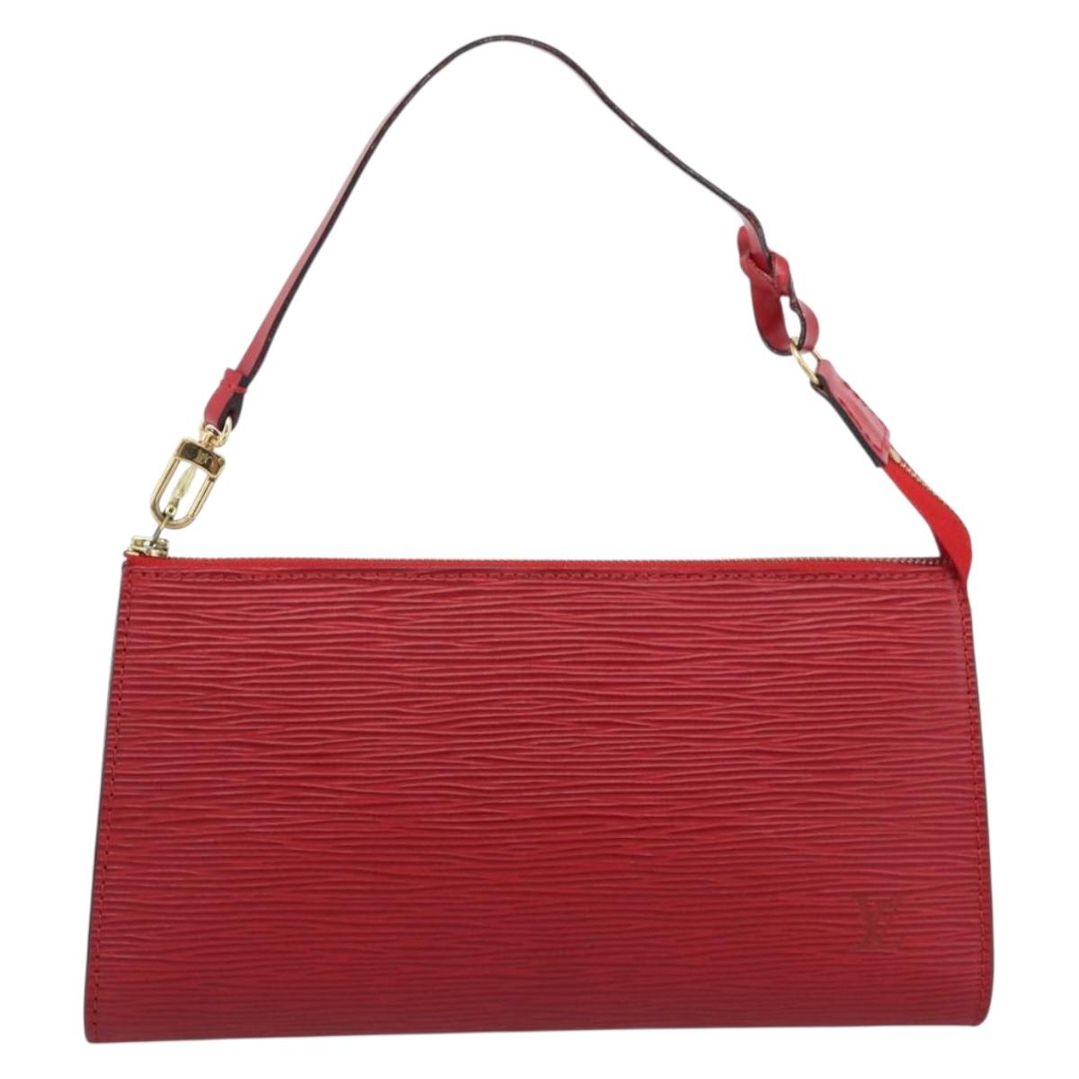 LOUIS VUITTON Epi Pochette Accessoires Pouch Red M52947 LV Auth 187289A