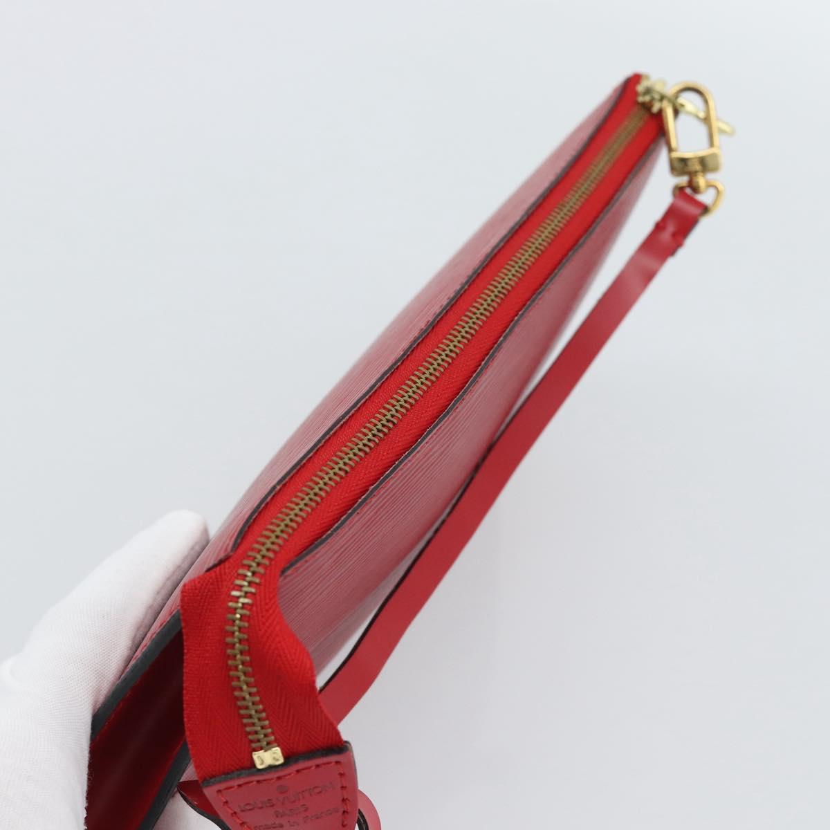 LOUIS VUITTON Epi Pochette Accessoires Pouch Red M52947 LV Auth 187289A