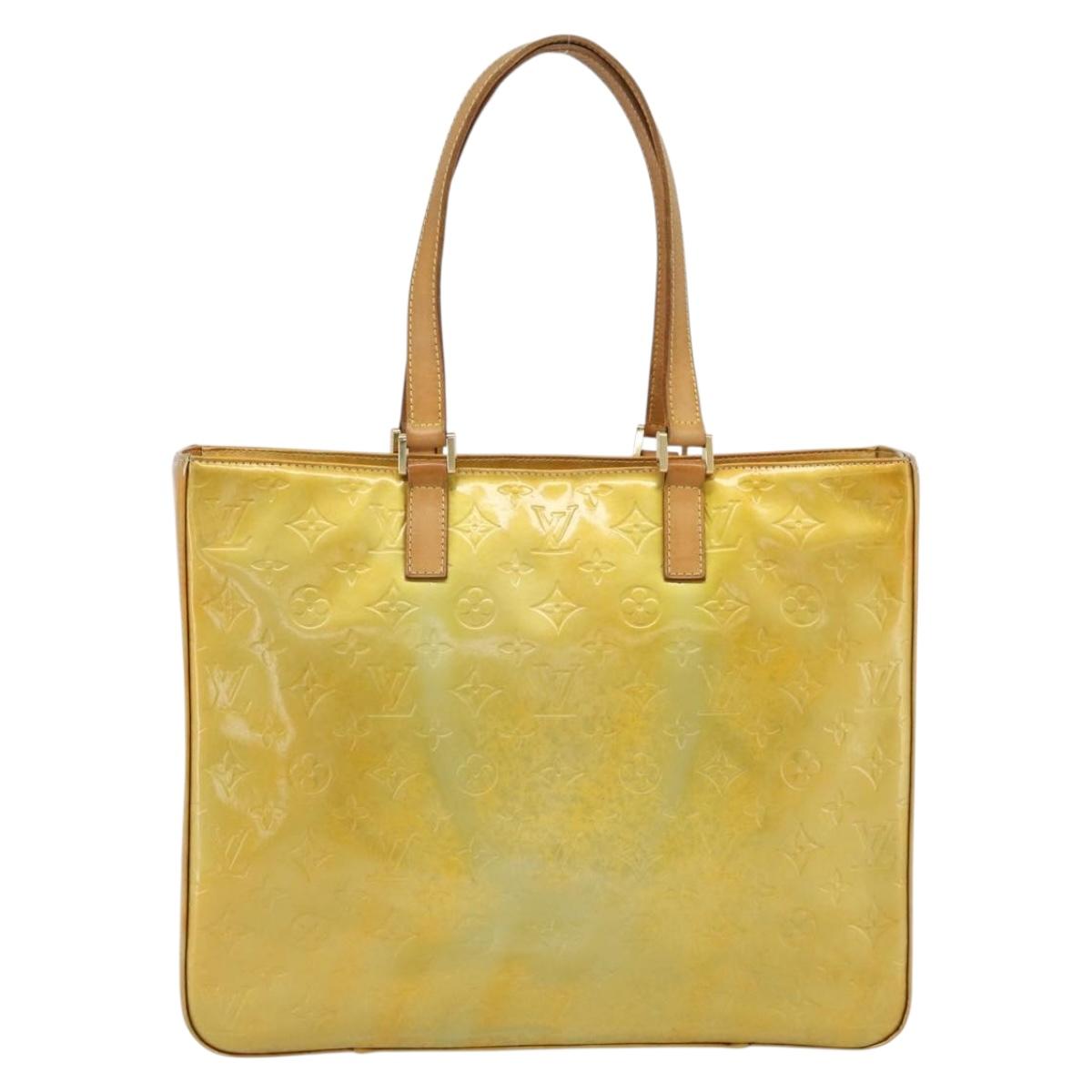 LOUIS VUITTON Monogram Vernis Columbus Tote Bag Gris M91028 LV Auth 187292